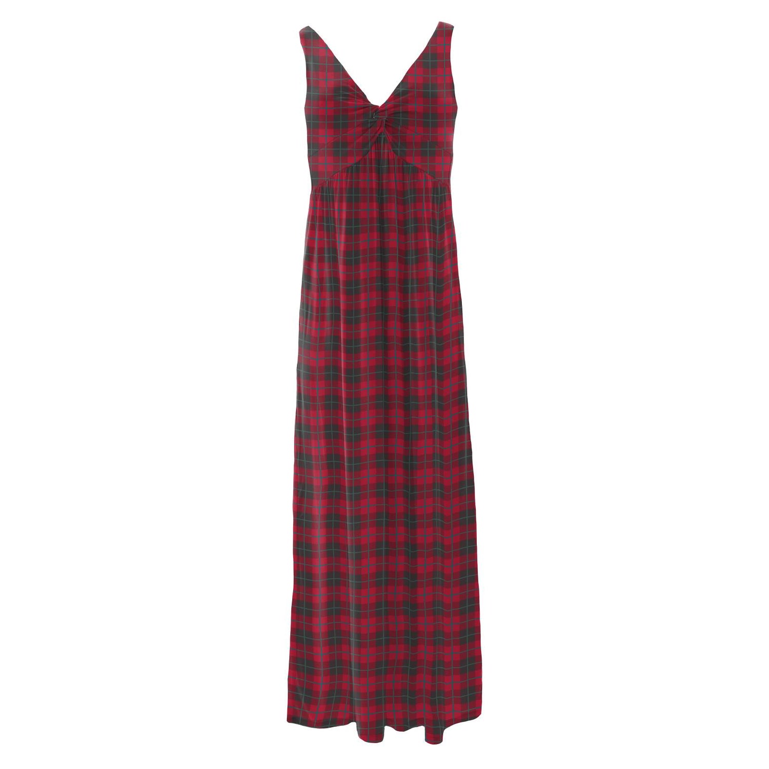 Women's Print Simple Twist Nightgown in Anniversary Plaid