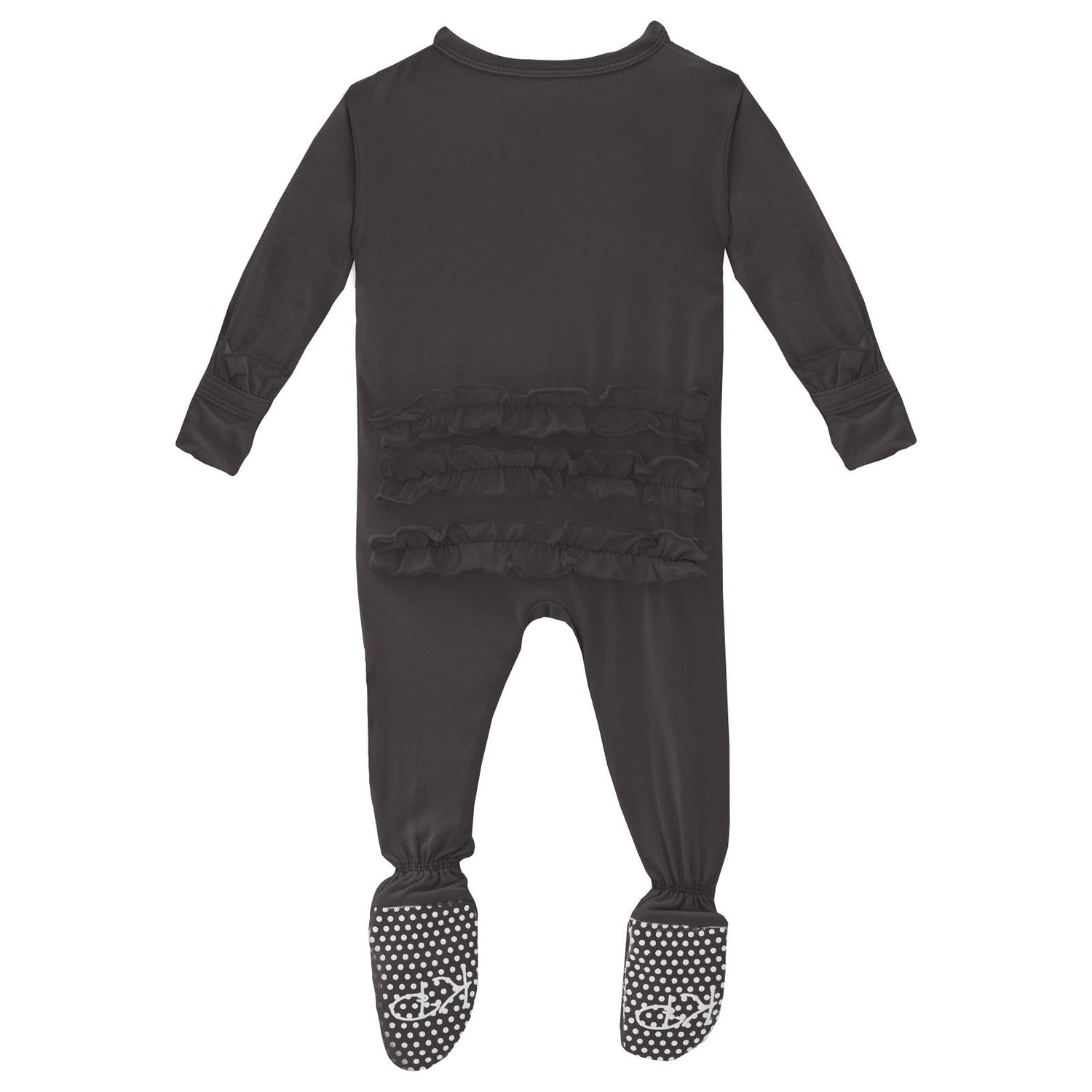 Classic Ruffle Footie with 2 Way Zipper in Midnight