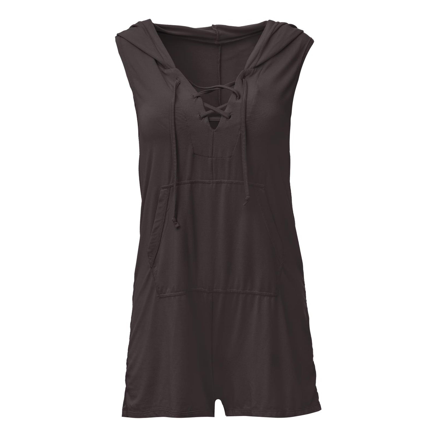 レディース フード付きカンガルーロンパー ミッドナイト