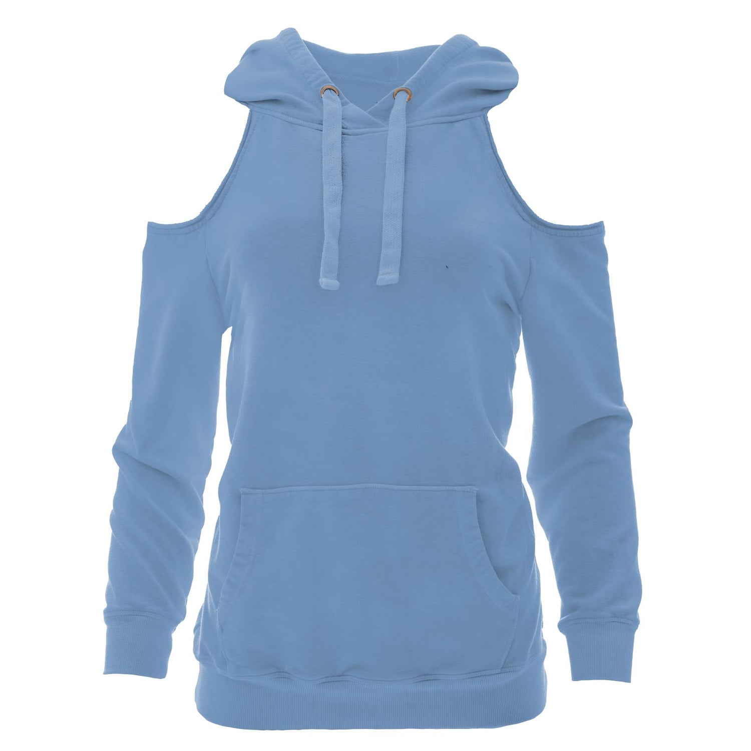 Women's Fleece Open-Shoulder Pullover in Dream Blue