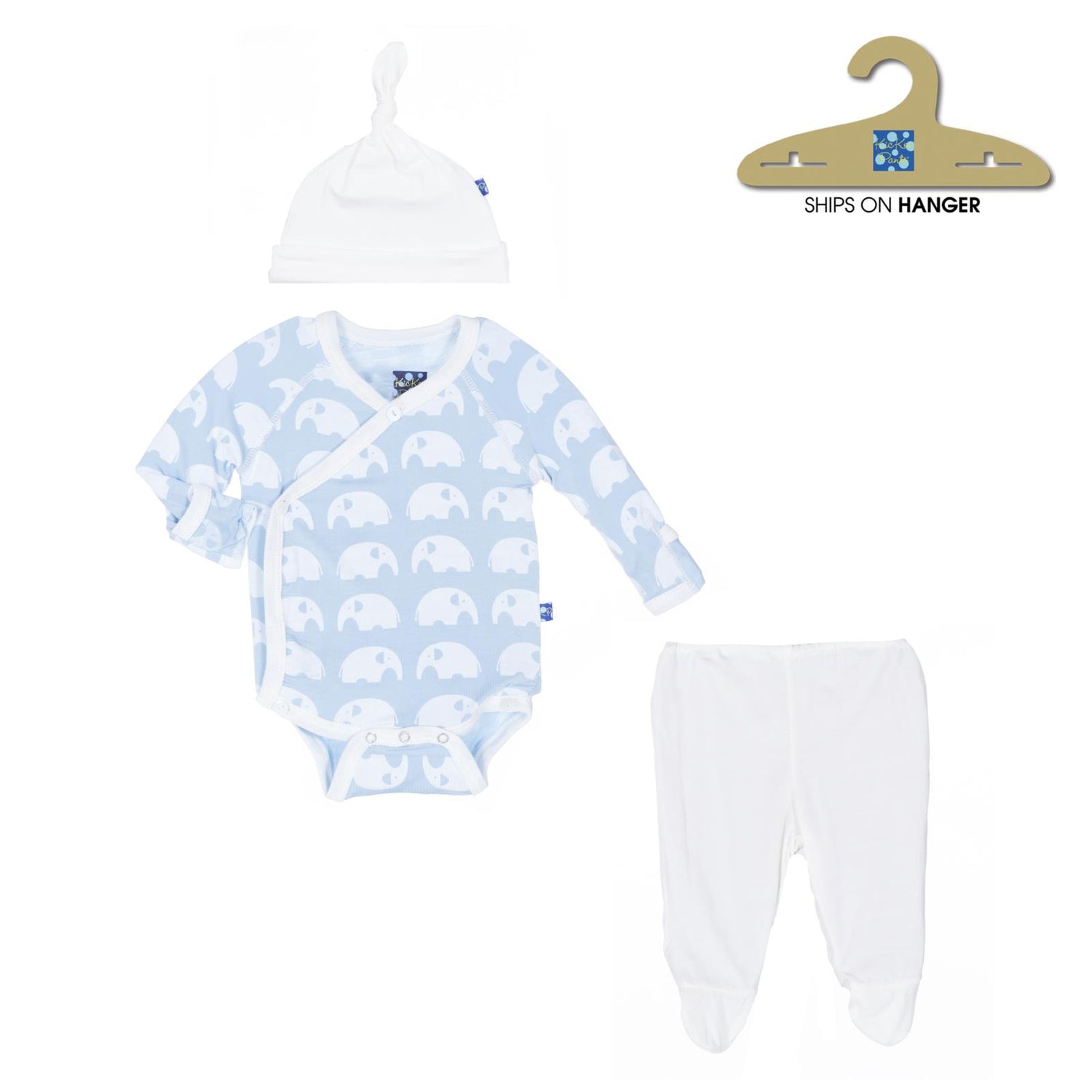 Essentials Kimono Newborn Gift Set in Pond Elephant