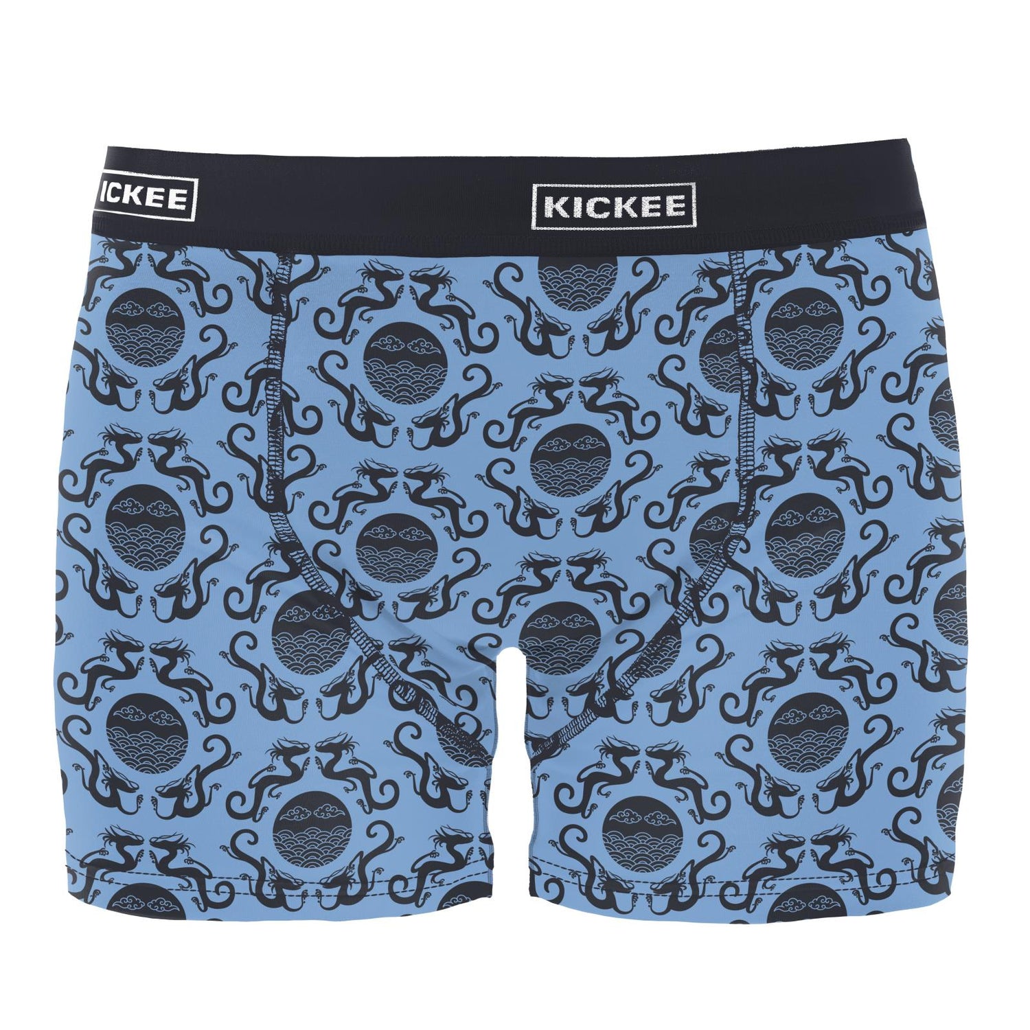 Men's Print Boxer Brief in Dream Blue Four Dragons