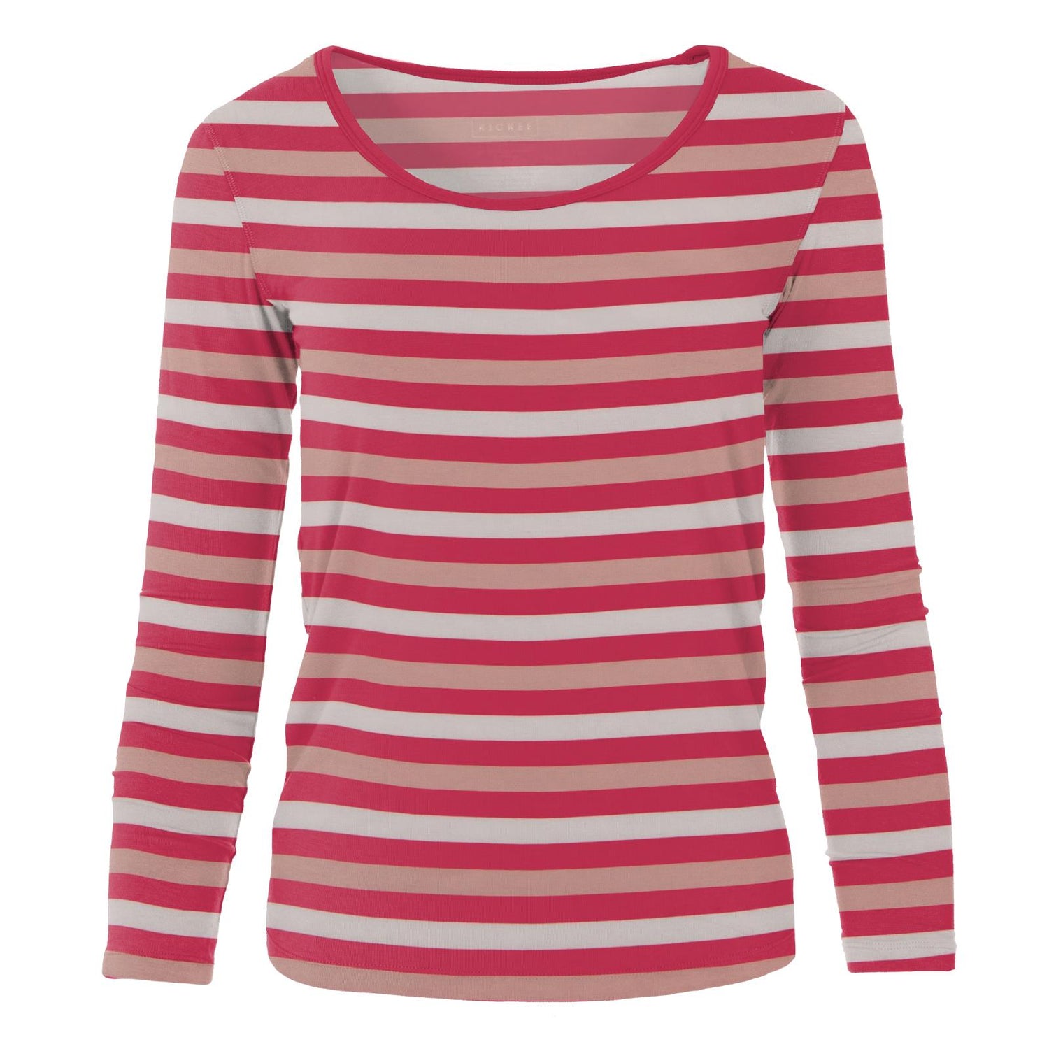 Women's Print Long Sleeve Loosey Goosey Tee in Hopscotch Stripe