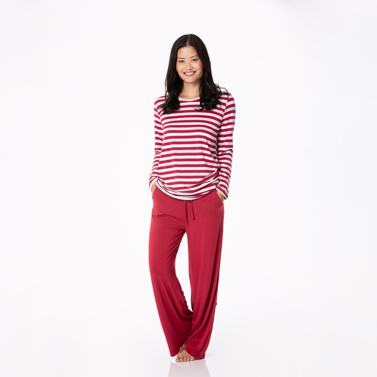 Women's Print Long Sleeve Loosey Goosey Tee in Playground Stripe