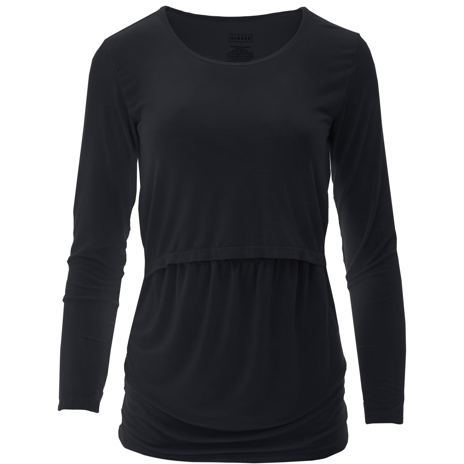 Women's Solid Long Sleeve Nursing Tee in Deep Space