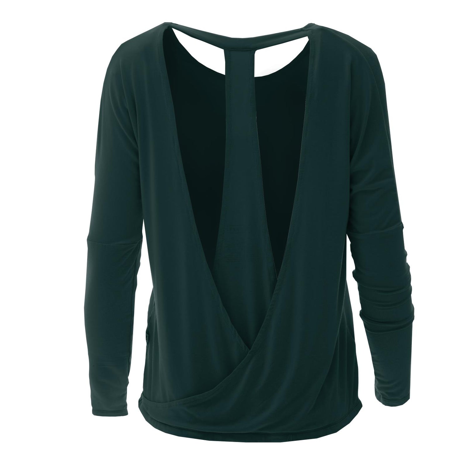 Women's Solid Open Back Top in Pine