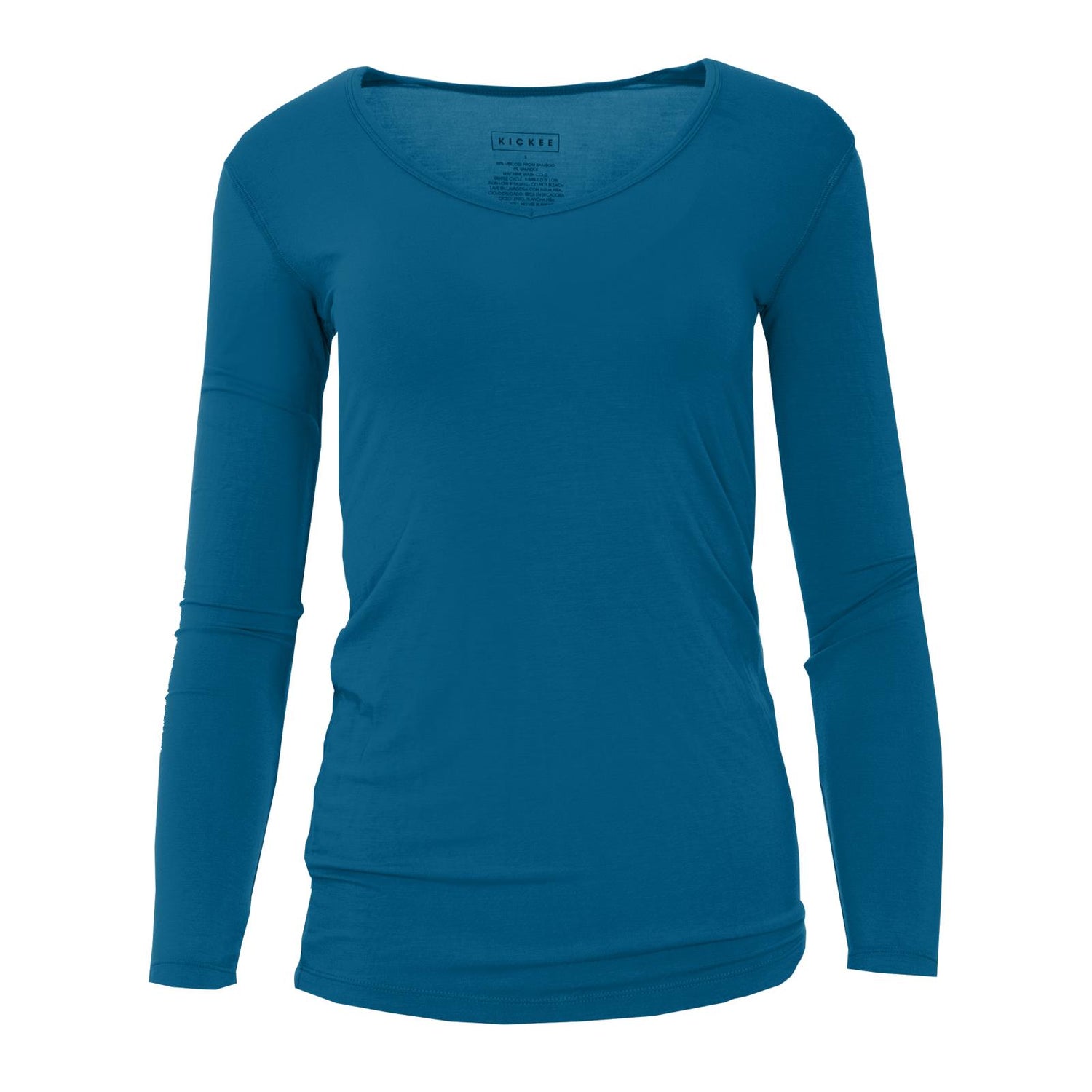 Long Sleeve One Tee in Cerulean Blue