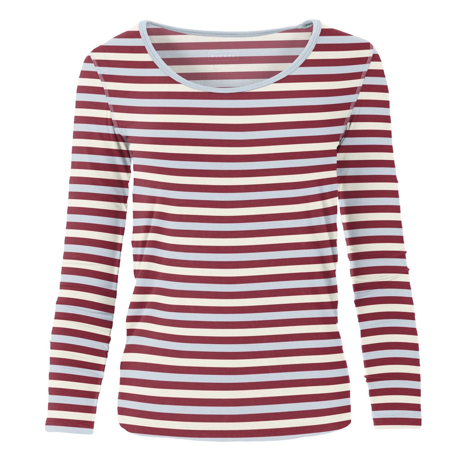 Women's Print Long Sleeve Scoop Neck Tee in Playground Stripe