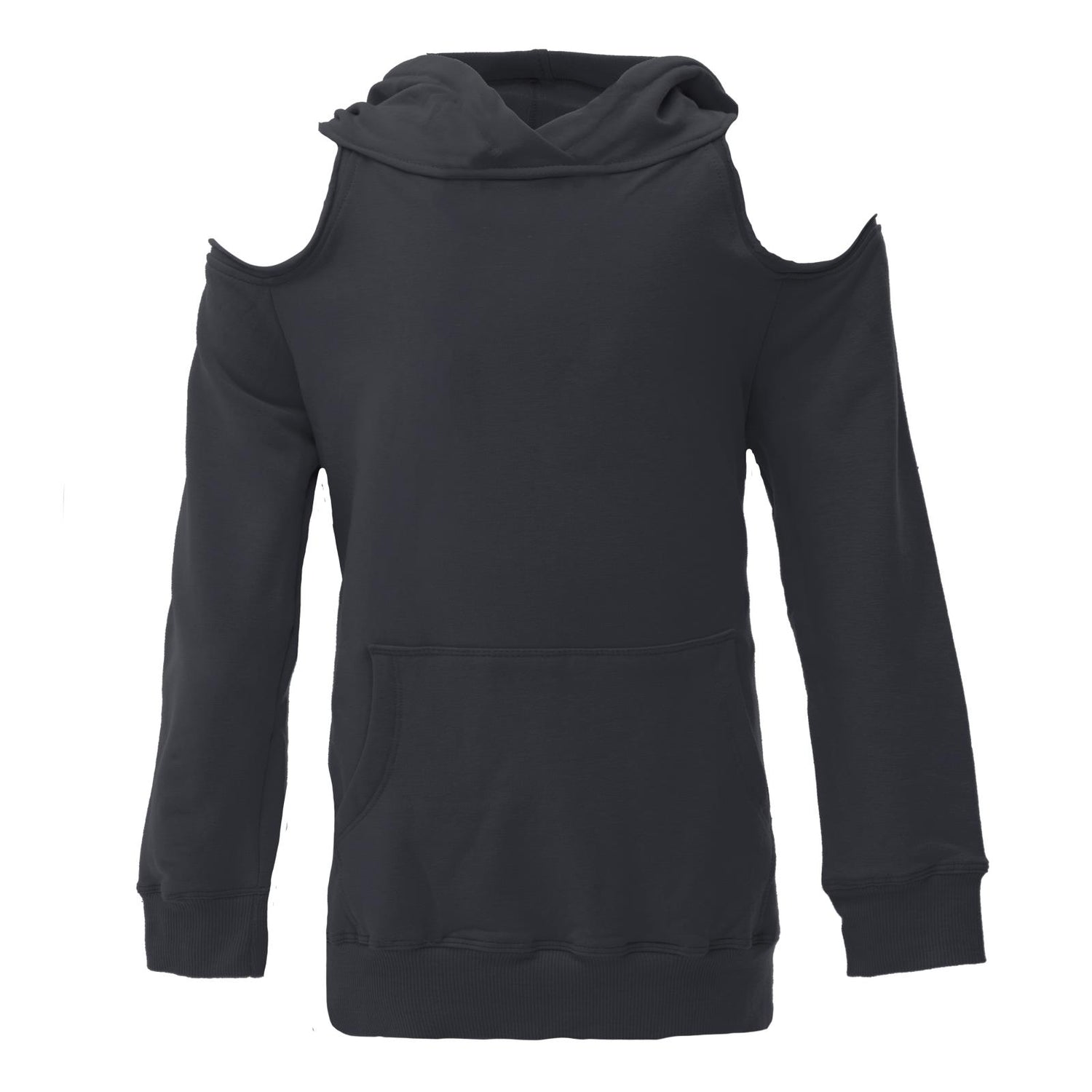 Fleece Open-Shoulder Pullover in Deep Space