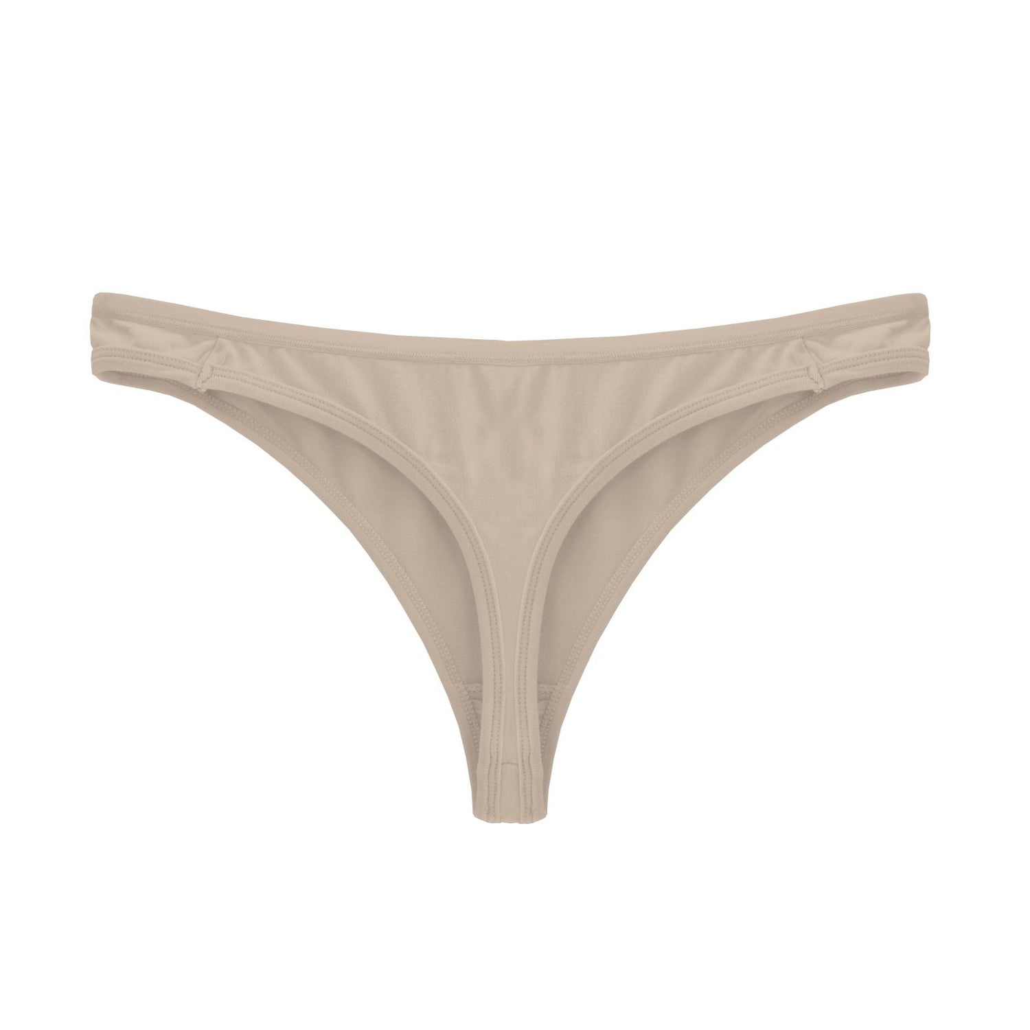 女性用ソリッドクラシックTバック下着（黄麻布）
