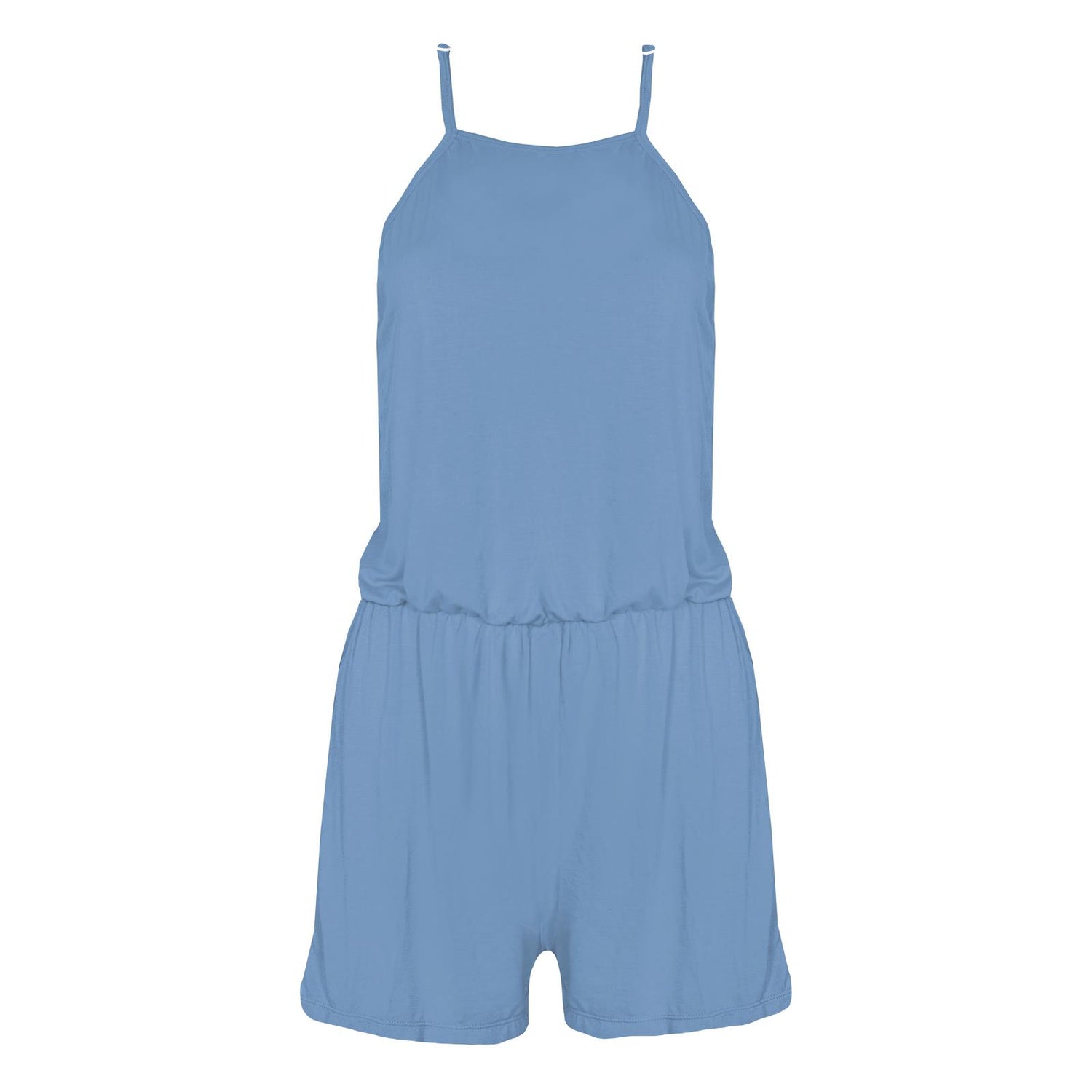 Women's Keyhole Romper in Dream Blue