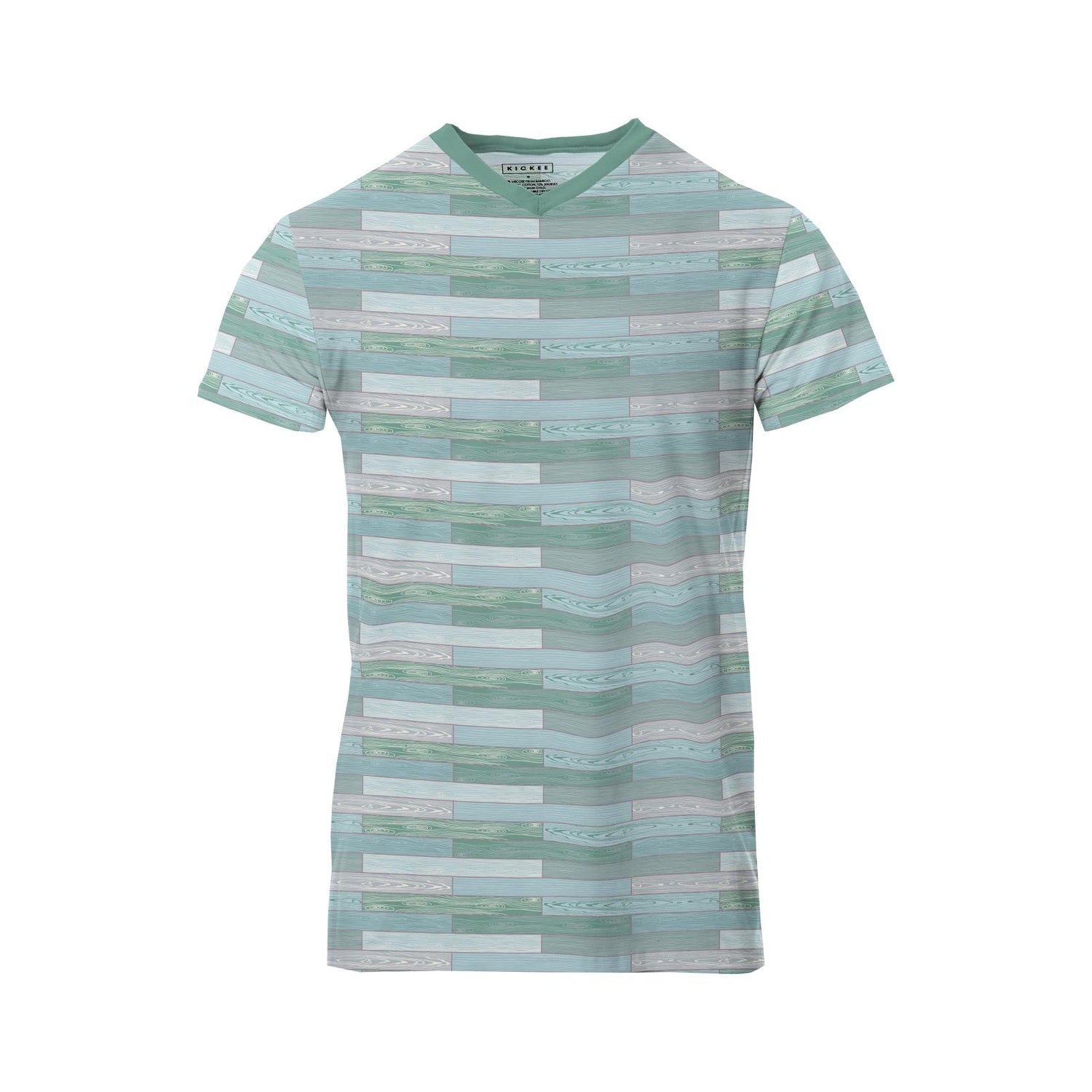 Men's Print Short Sleeve Luxe Jersey V-Neck Tee in Shiplap