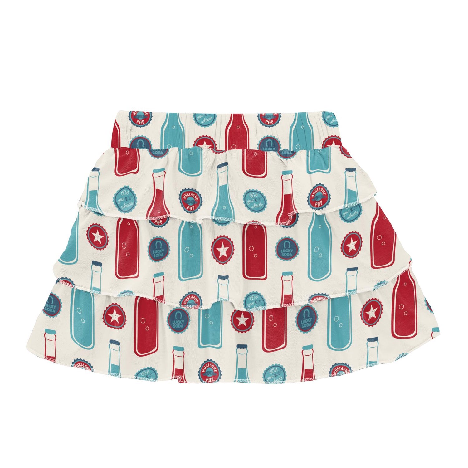 Print Layered Ruffle Skirt in Natural Soda Pop