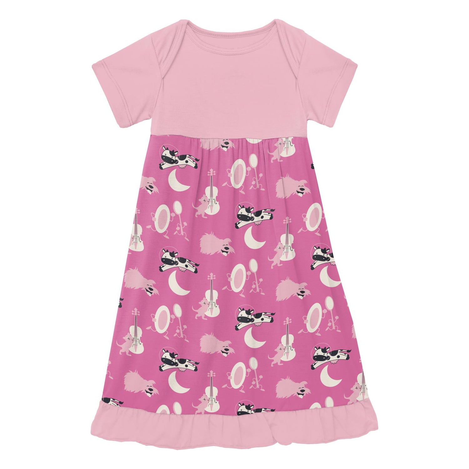 Print Short Sleeve One Piece Dress Romper in Tulip Hey Diddle Diddle