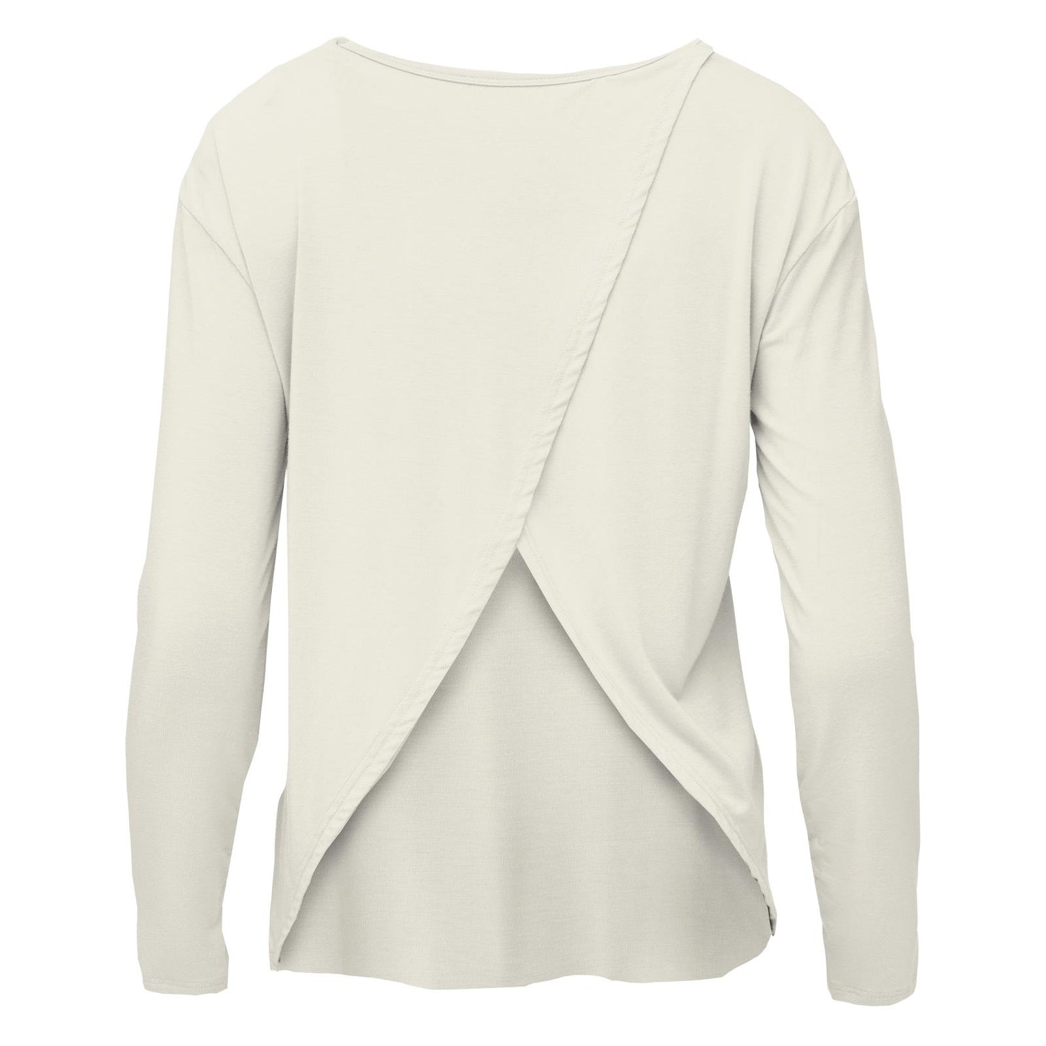 Women's Long Sleeve Butterfly Open-Back Top in Natural