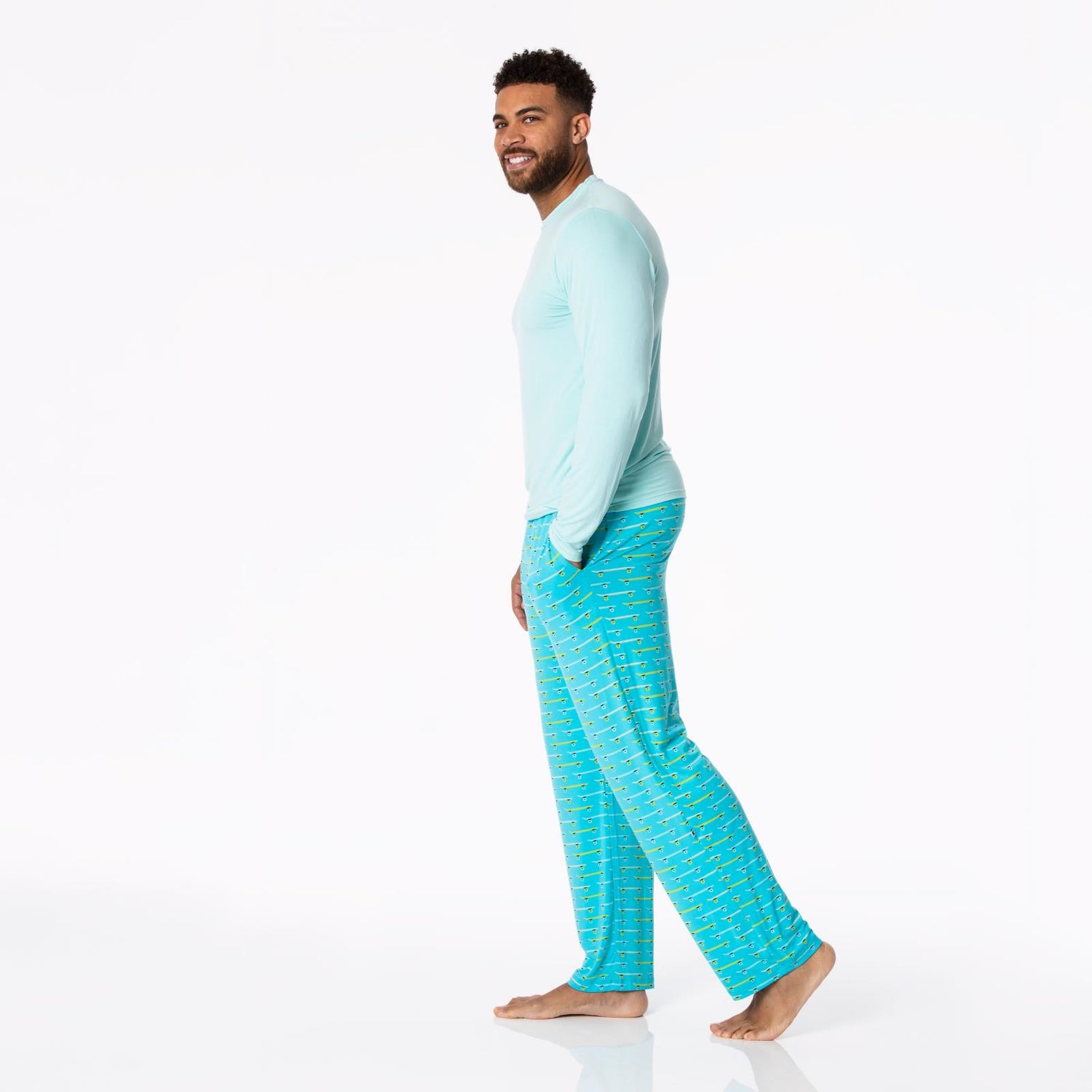 Men's Print Pajama Pants in Confetti Skateboard