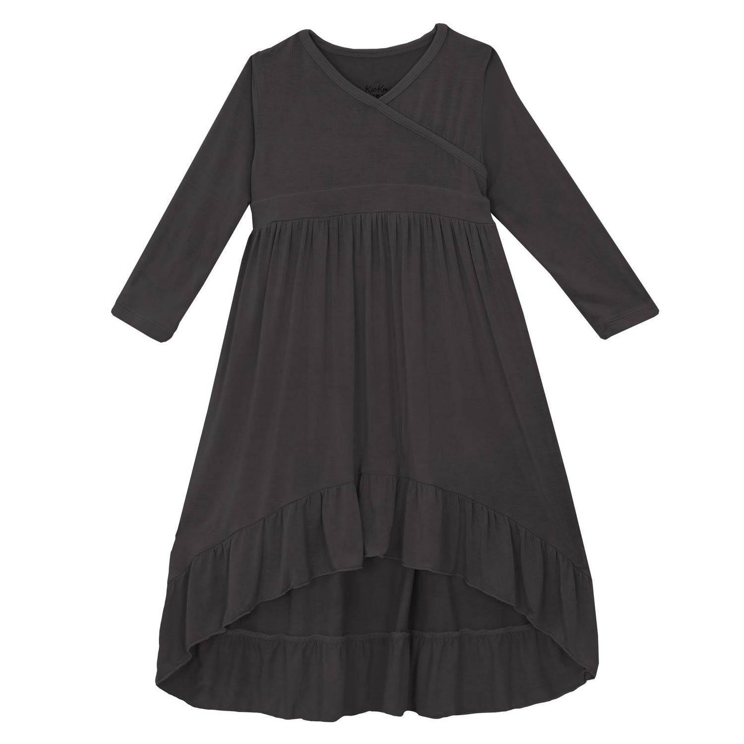 Long Sleeve Hi Lo Maxi Dress in Midnight