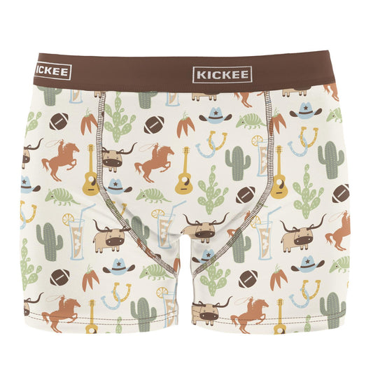 Men's Print Boxer Brief in Natural Rodeo