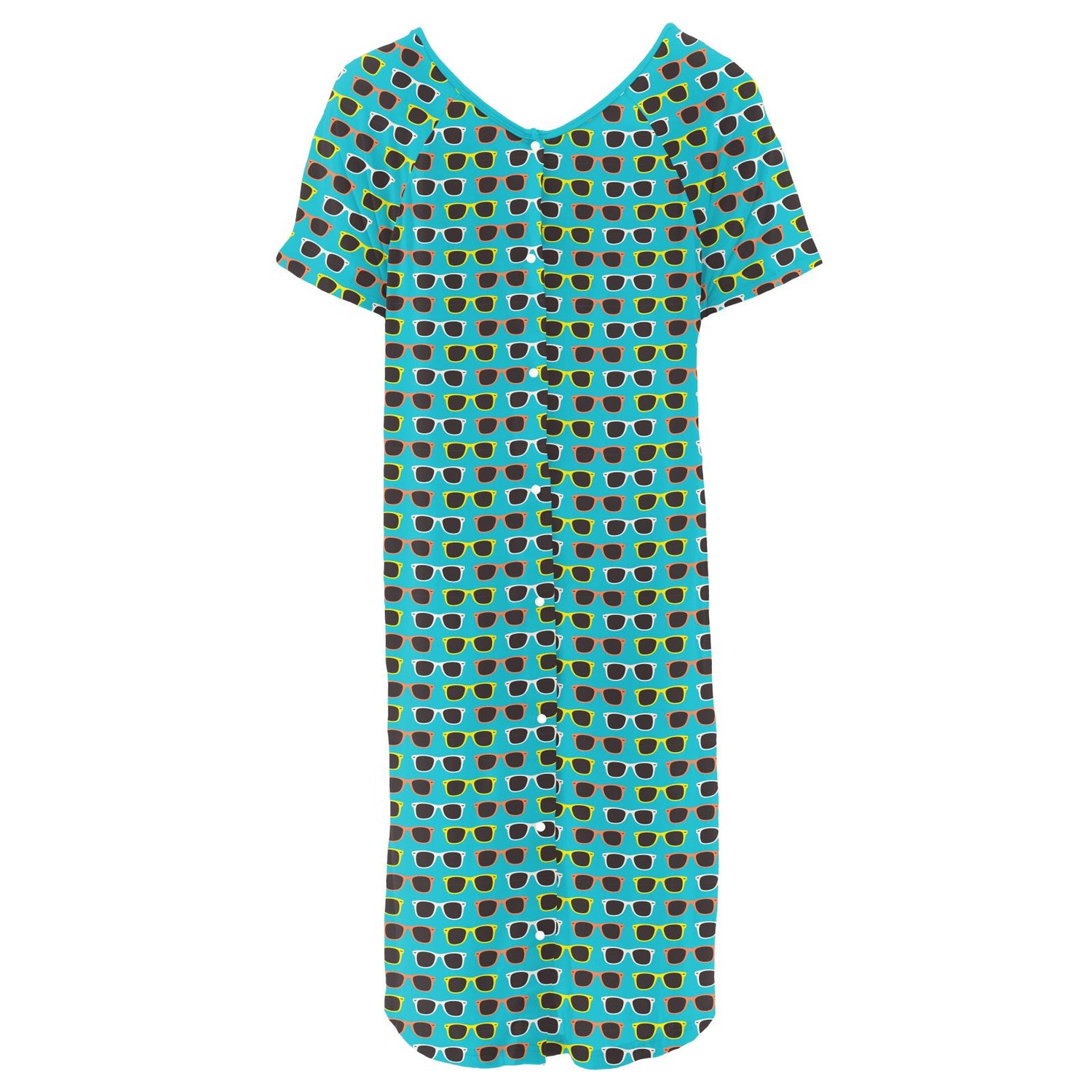 Women's Print Hospital Gown in Confetti Sunglasses