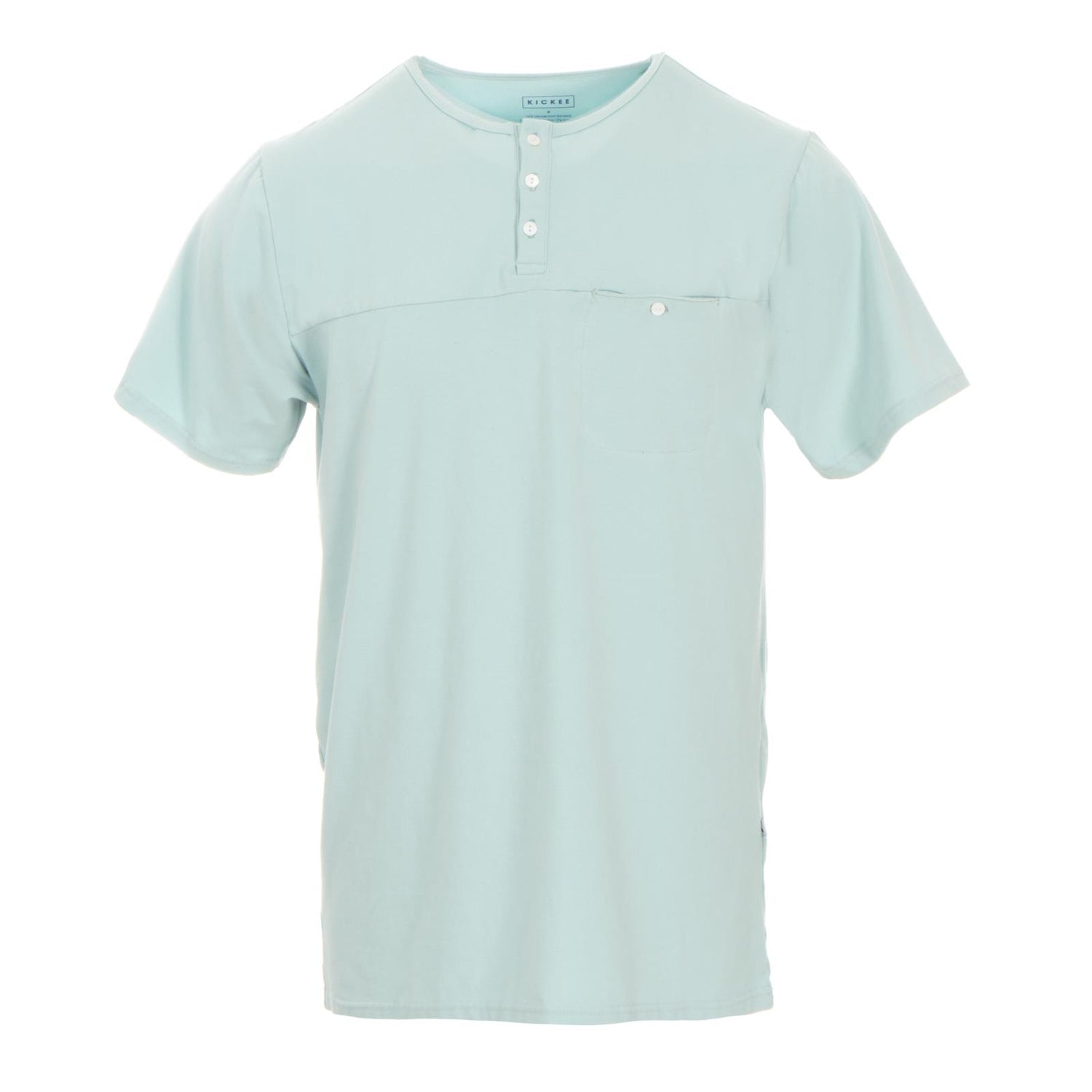 Men's Short Sleeve Luxe Jersey Henley in Spring Sky