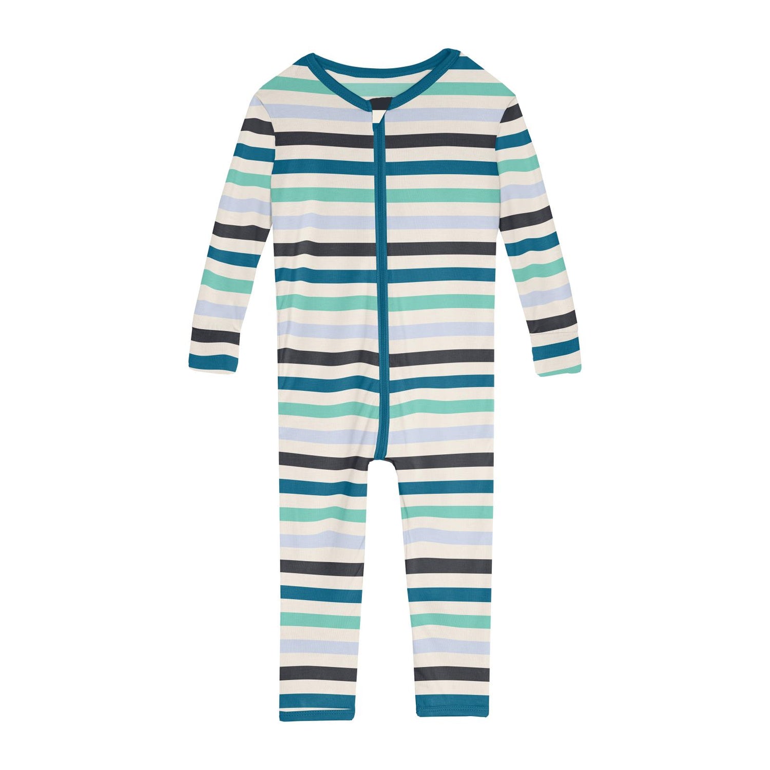 Print Convertible Sleeper with Zipper in Little Boy Blue Stripe