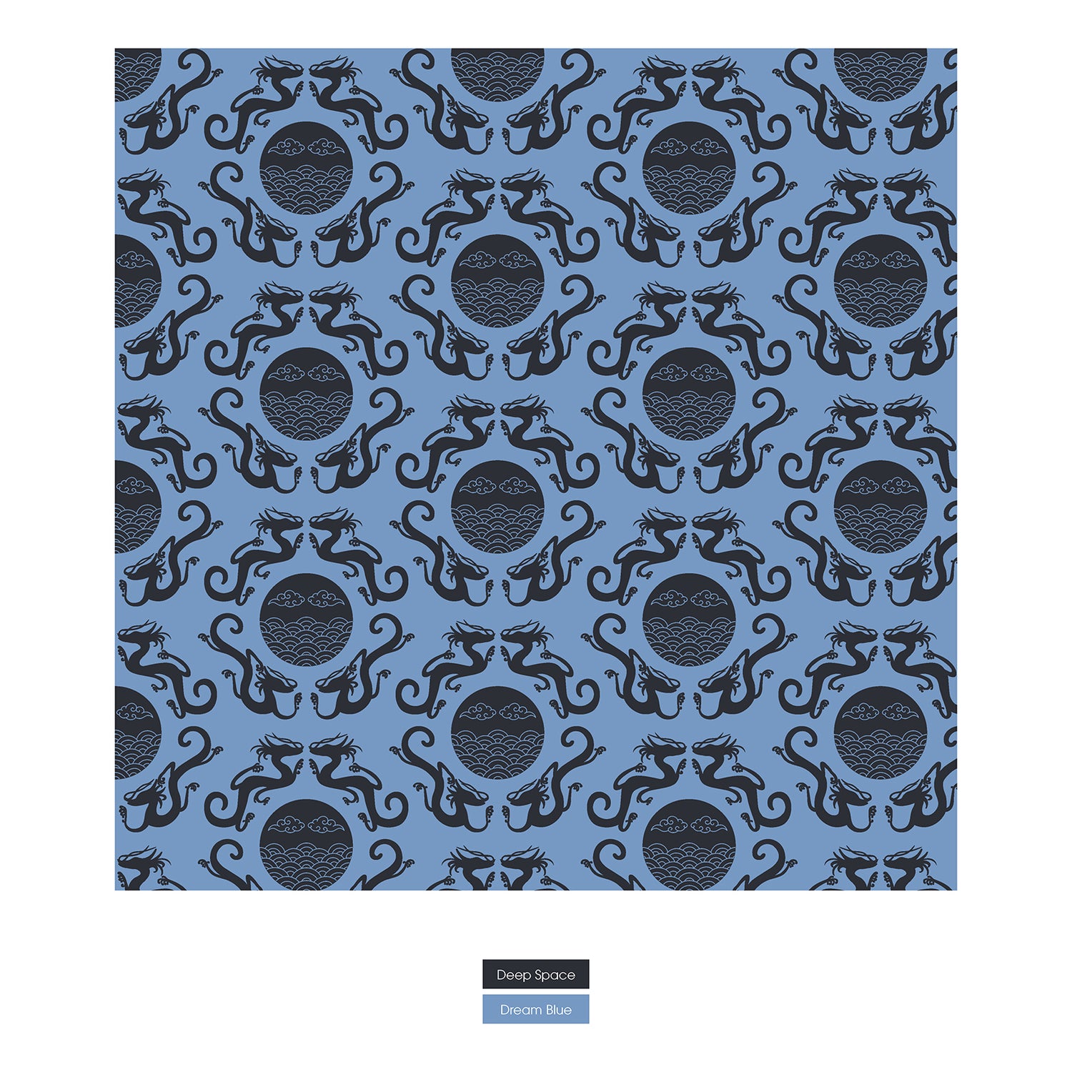 Women's Print Classic Thong in Dream Blue Four Dragons