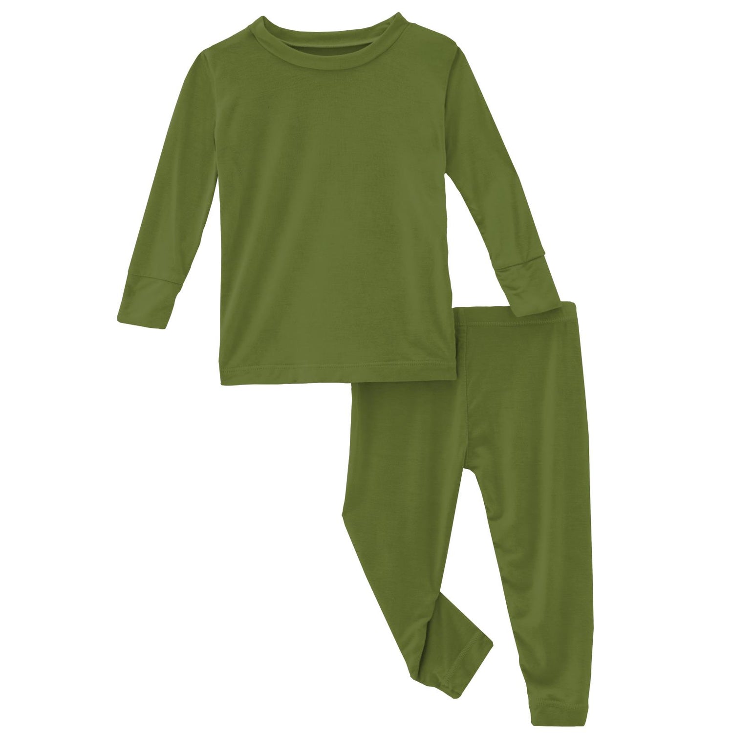 Long Sleeve Pajama Set in Moss