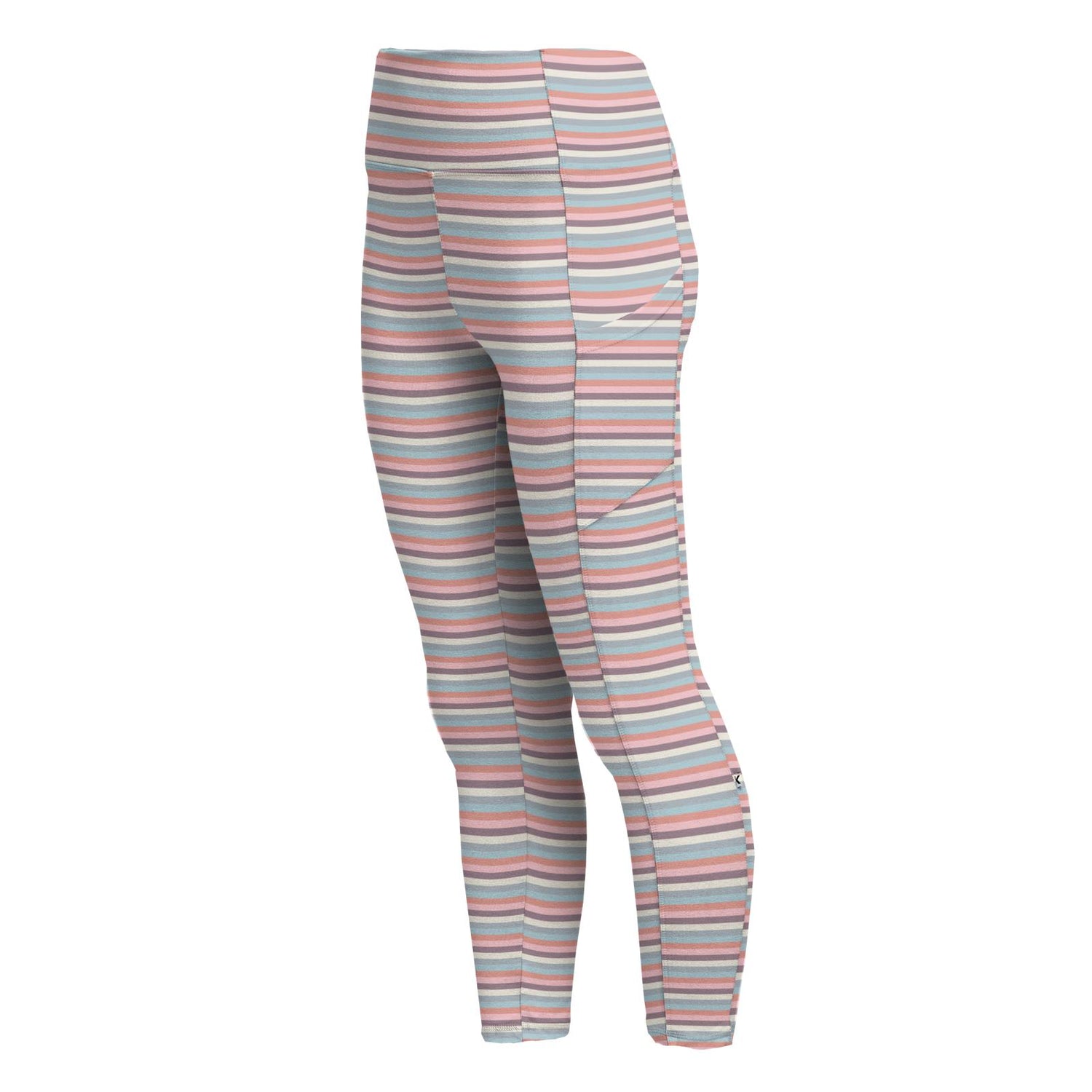 Women's Print Luxe Stretch 7/8 Leggings with Pockets in Spring Bloom Stripe