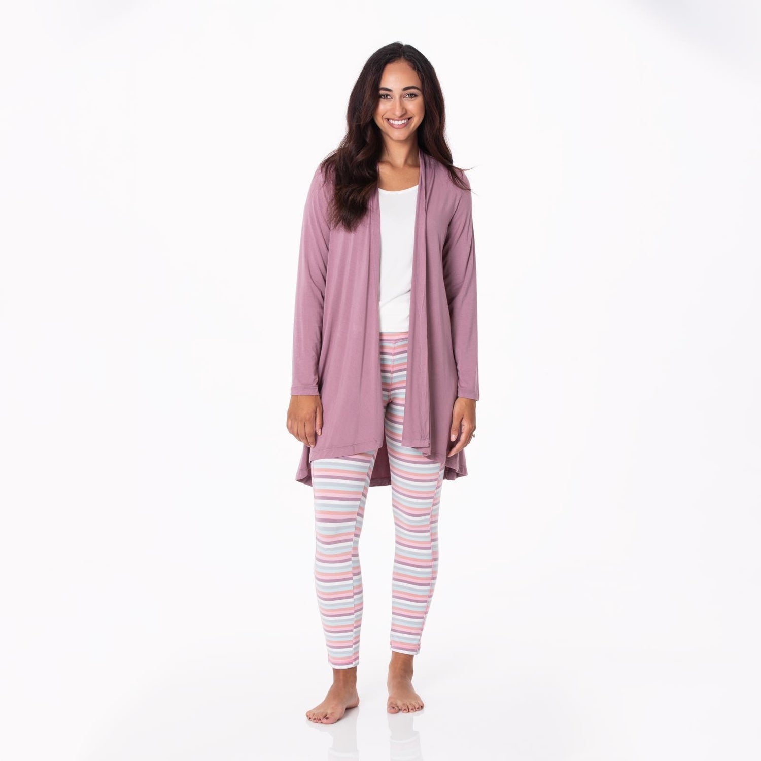 Women's Open Front Cardigan in Elderberry