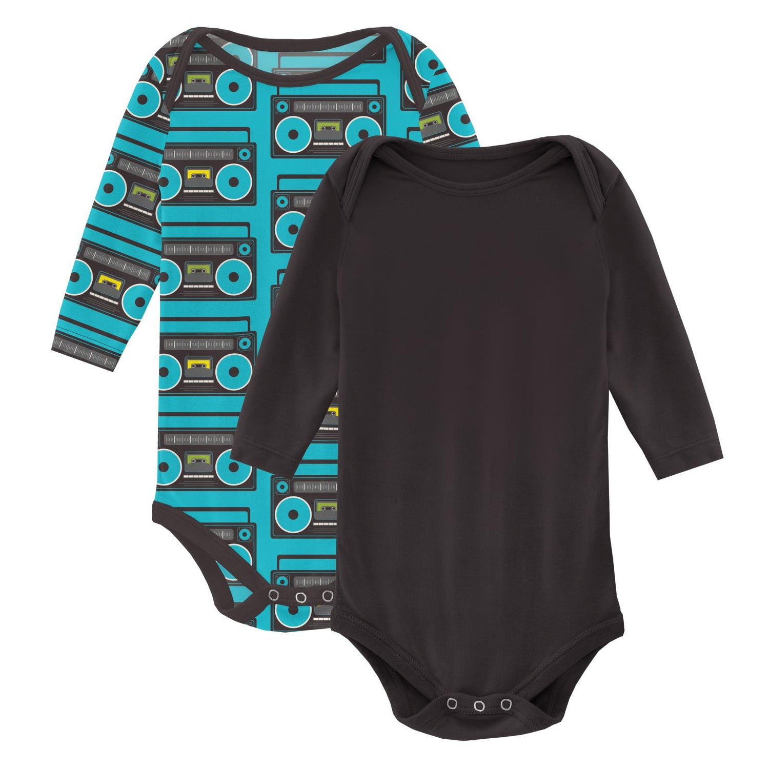 Print Long Sleeve One Piece Set of 2 in Confetti Boombox & Midnight