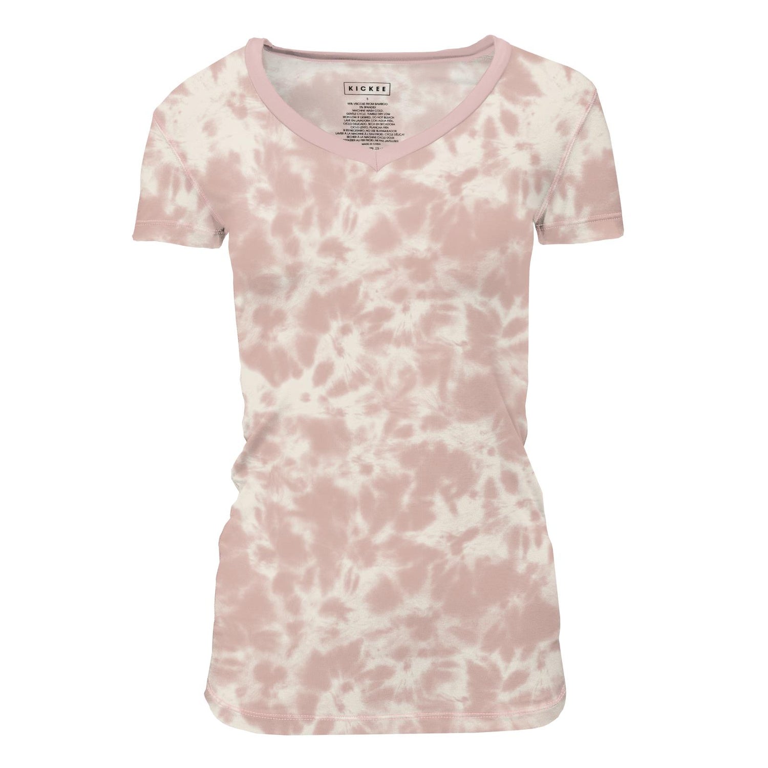 Women's Print Short Sleeve One Tee in Baby Rose Tie Dye