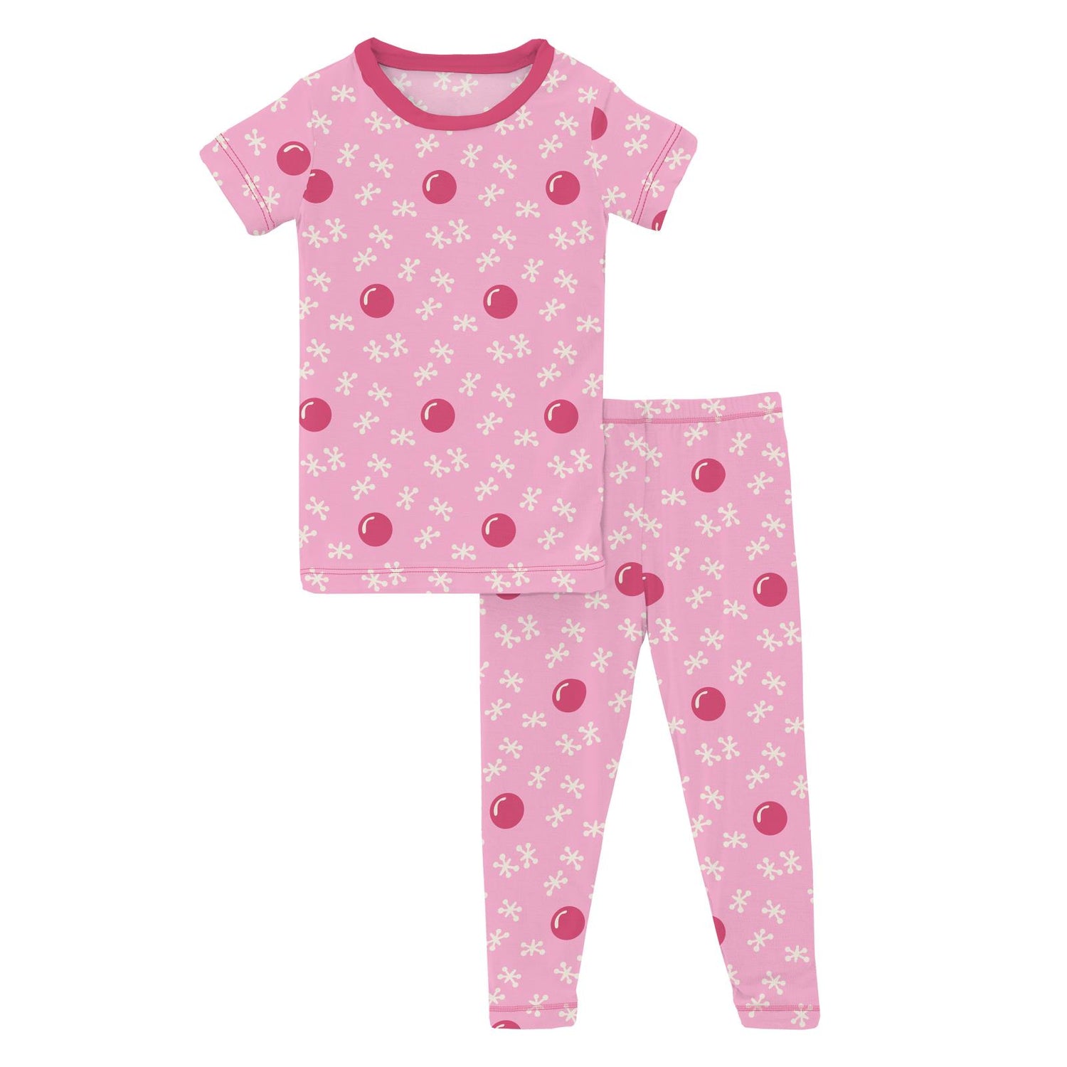 Print Short Sleeve Pajama Set in Cotton Candy Jacks