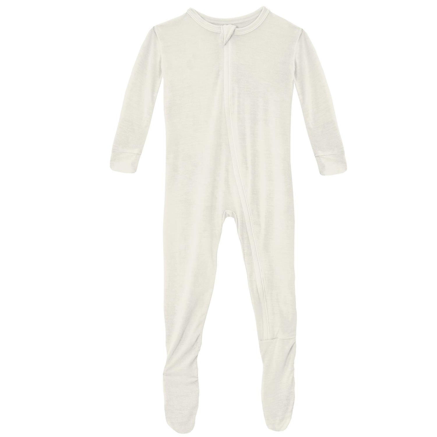 Footie with Zipper in Natural