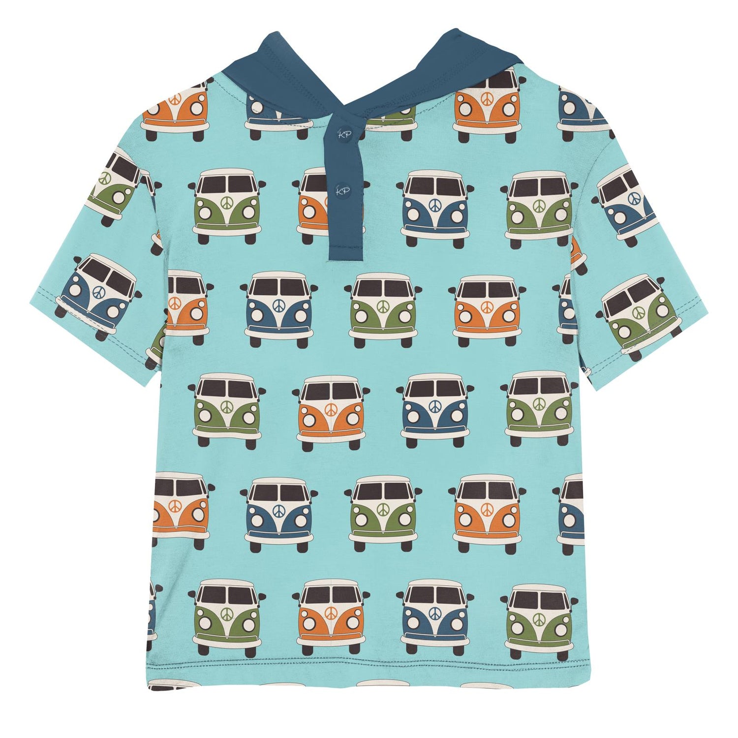 Print Short Sleeve Hoodie Tee in Summer Sky Vintage Vans