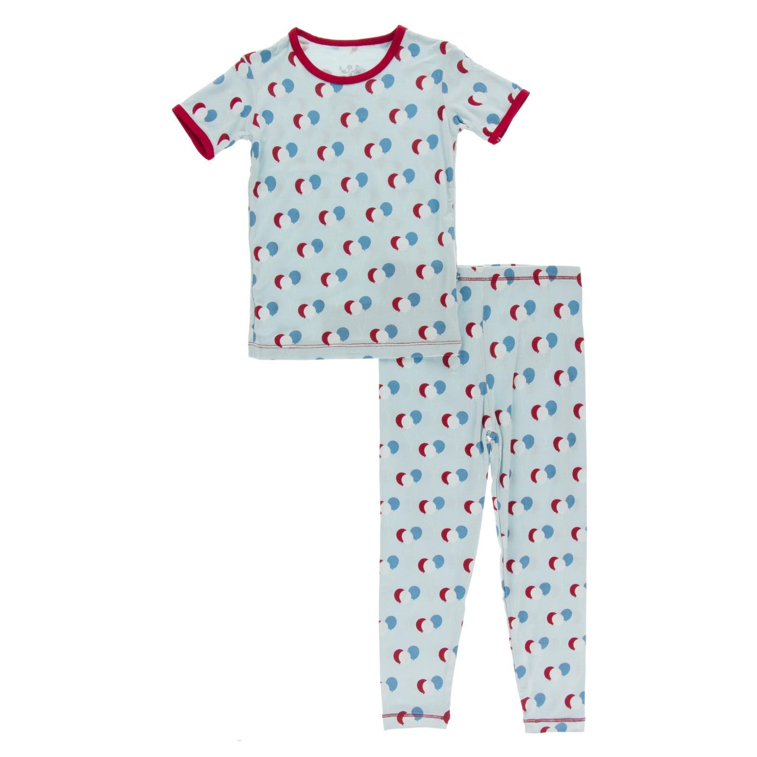 Print Short Sleeve Pajama Set in Spring Sky Birthday