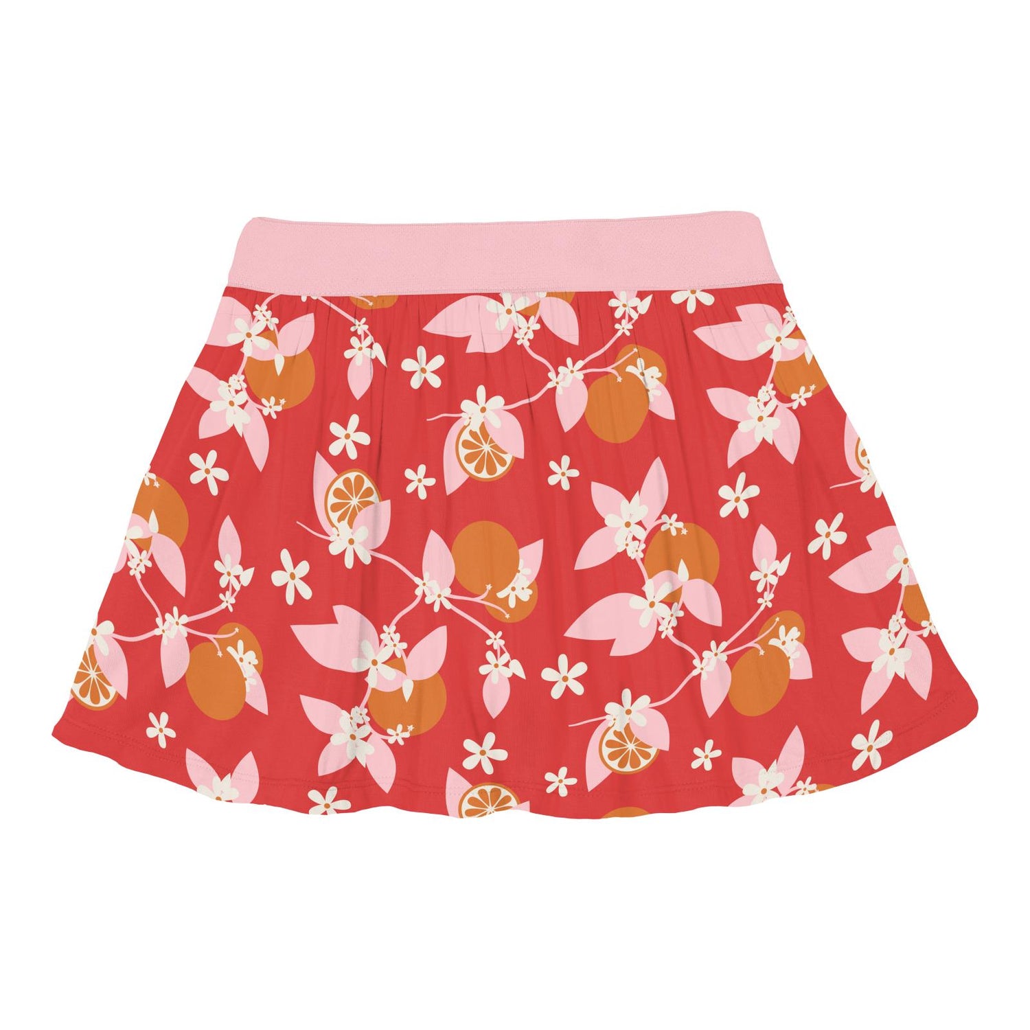 Print Swing Skort in Poppy Orange Blossom