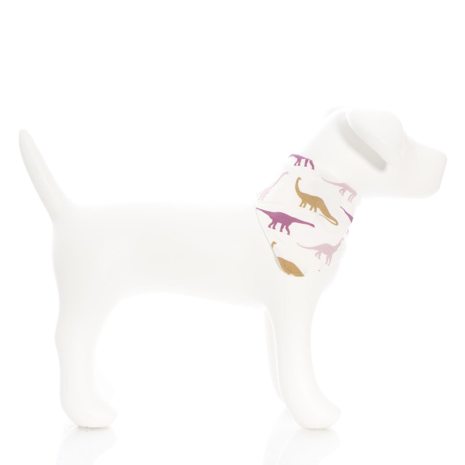 Print Dog Bandana in Natural Sauropods