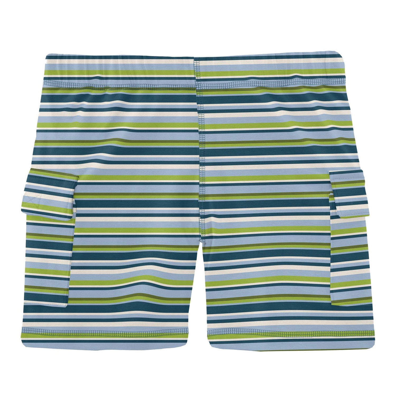 Print Luxe Jersey Cargo Shorts in Anniversary Sail Away Stripe