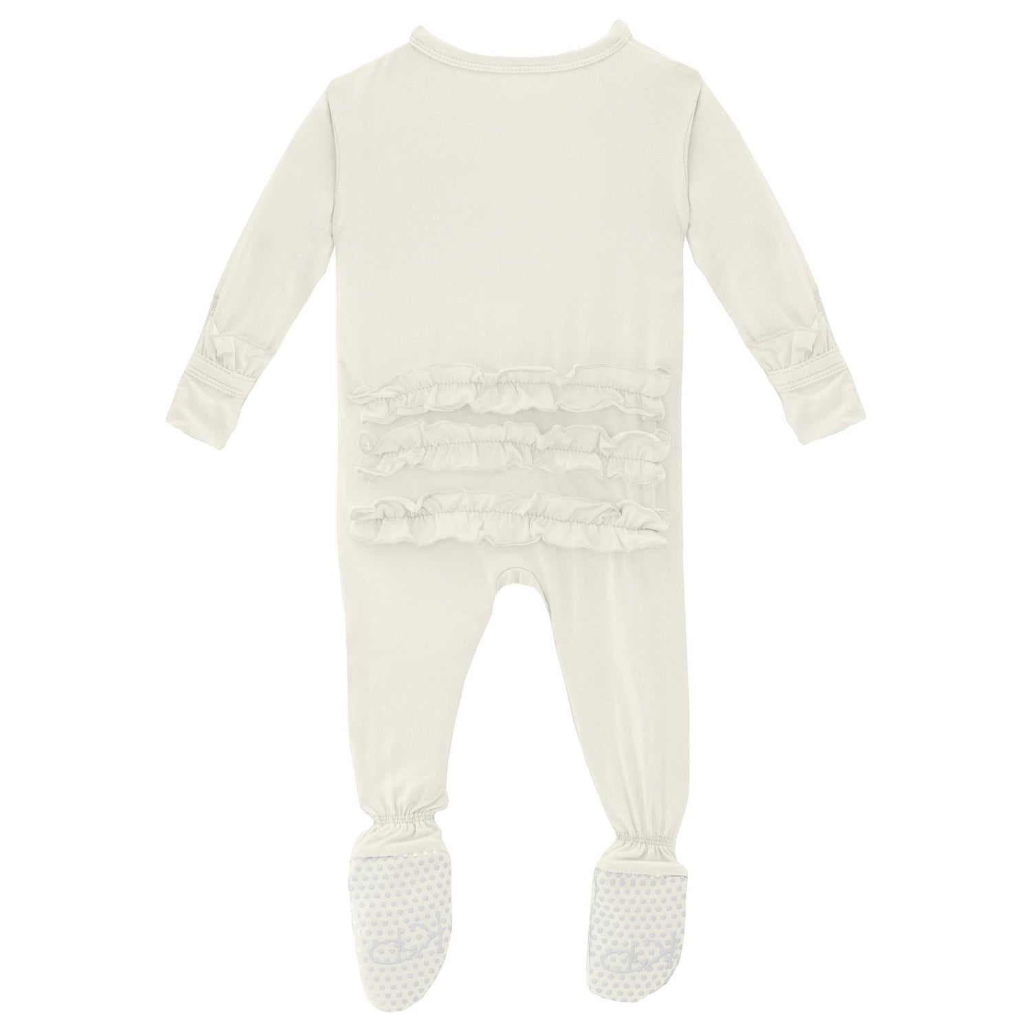 Classic Ruffle Footie with Snaps in Natural