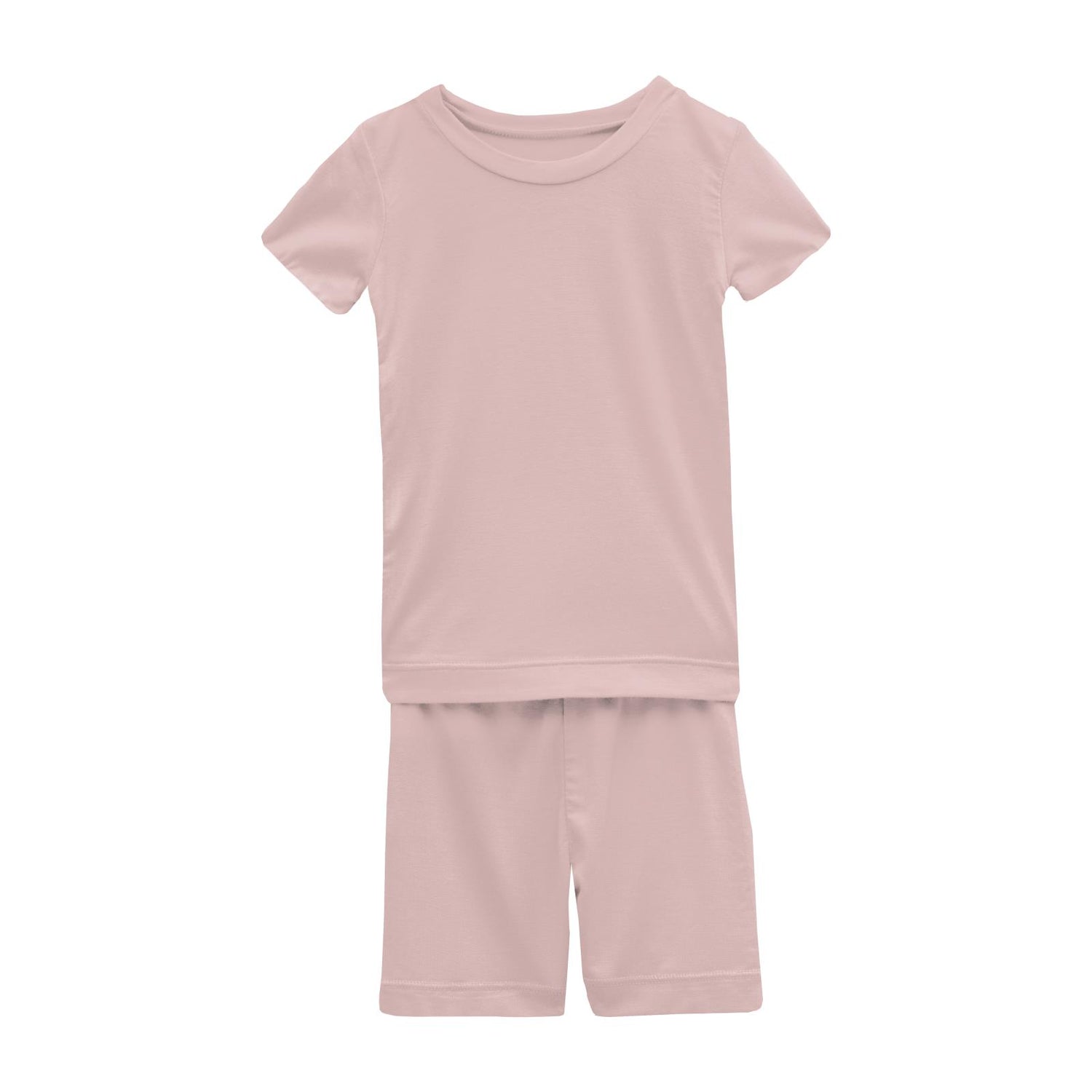 Short Sleeve Pajama Set with Shorts in Baby Rose