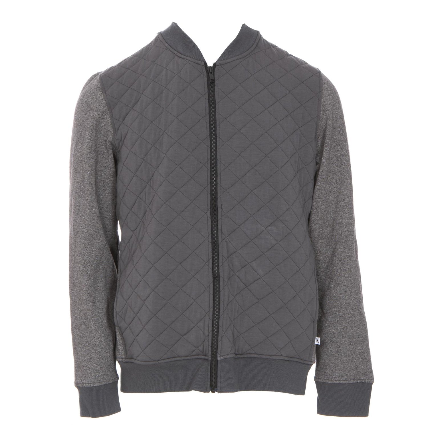 Men's Quilted Jacket in Stone/Heathered Zebra