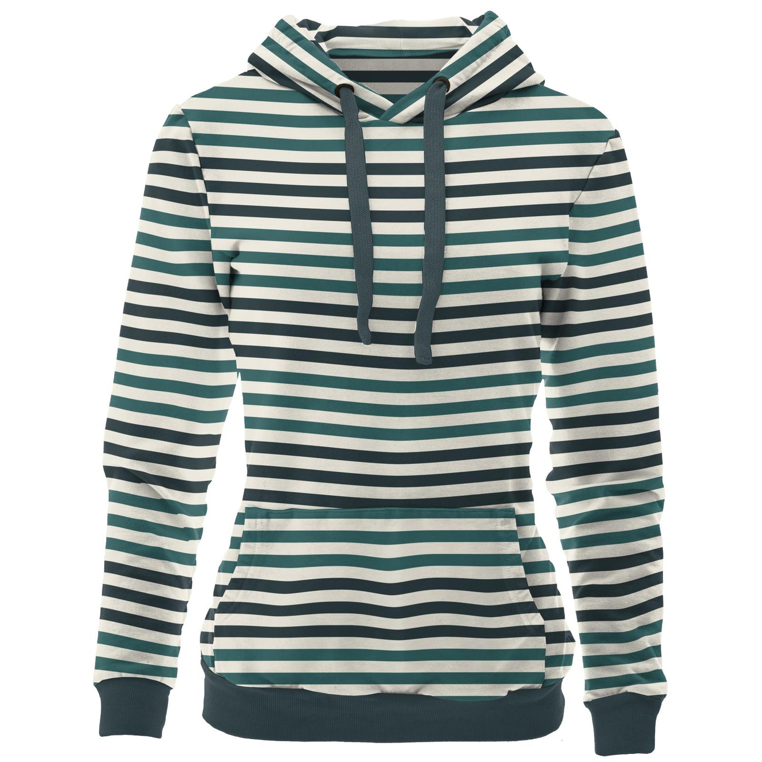 Women's Print Luxe Kangaroo Pocket Pullover Hoodie in Wildlife Stripe
