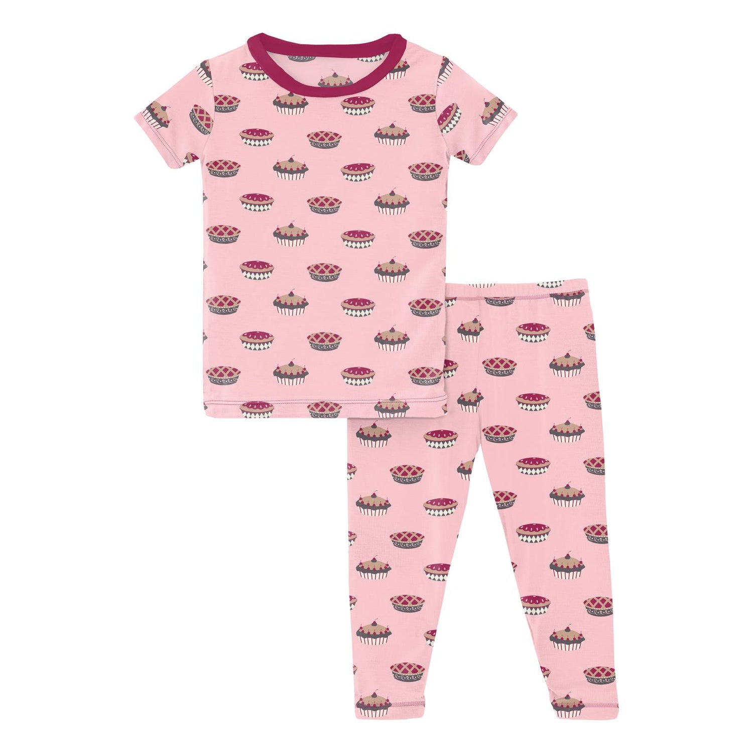 Print Short Sleeve Pajama Set in Lotus Pies