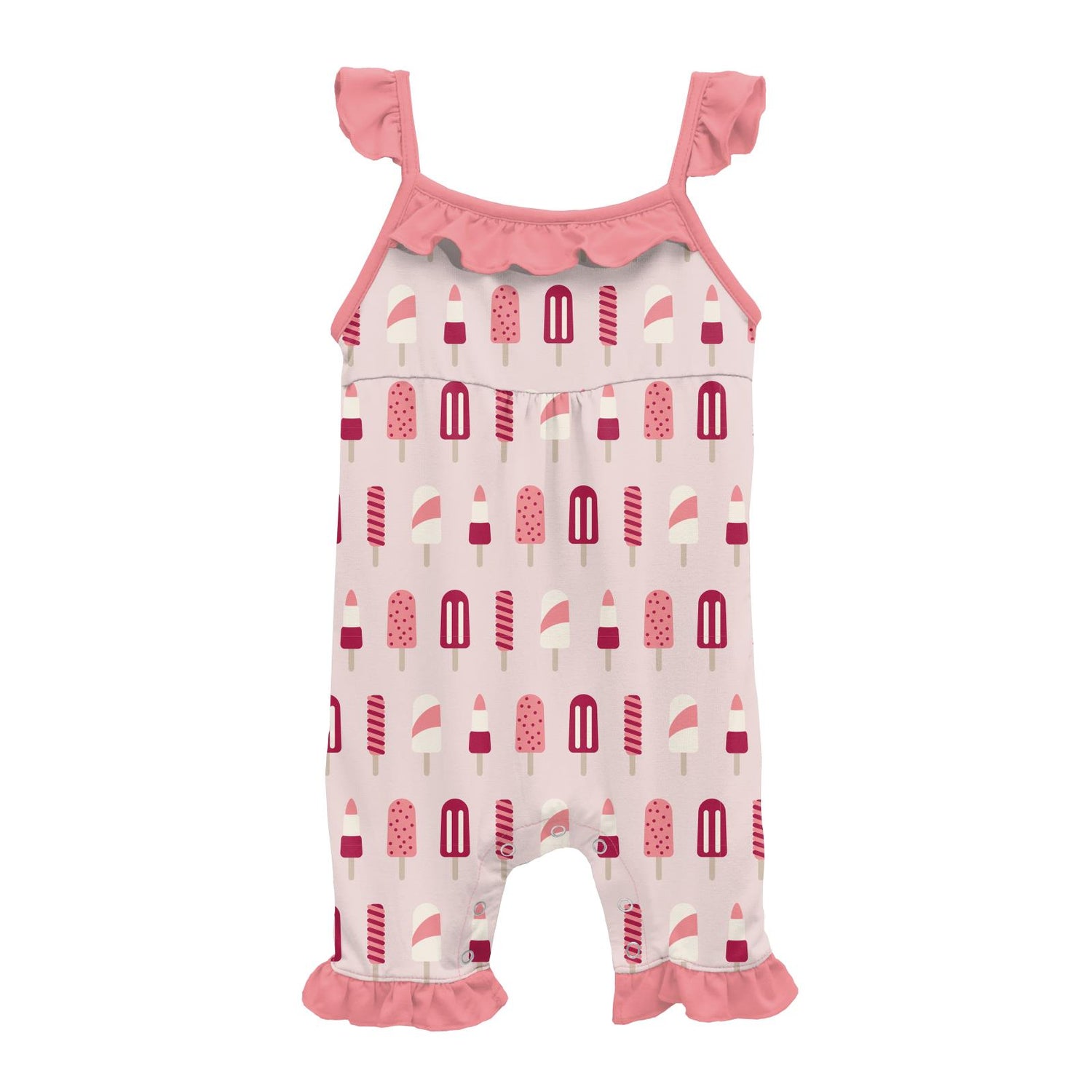 Print Wing Romper in Macaroon Popsicles