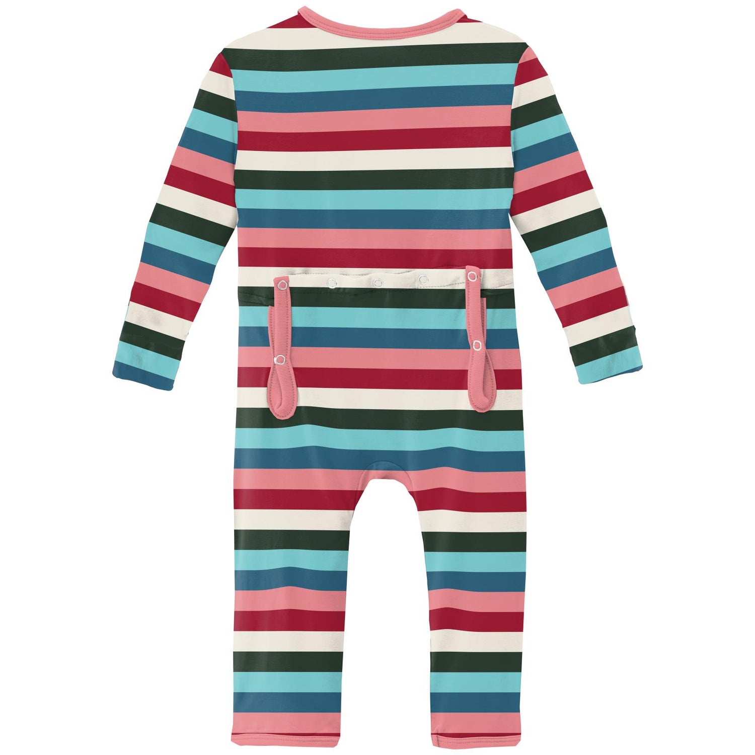 Print Luxe Jersey Coverall with Zipper in Snowball Multi Stripe