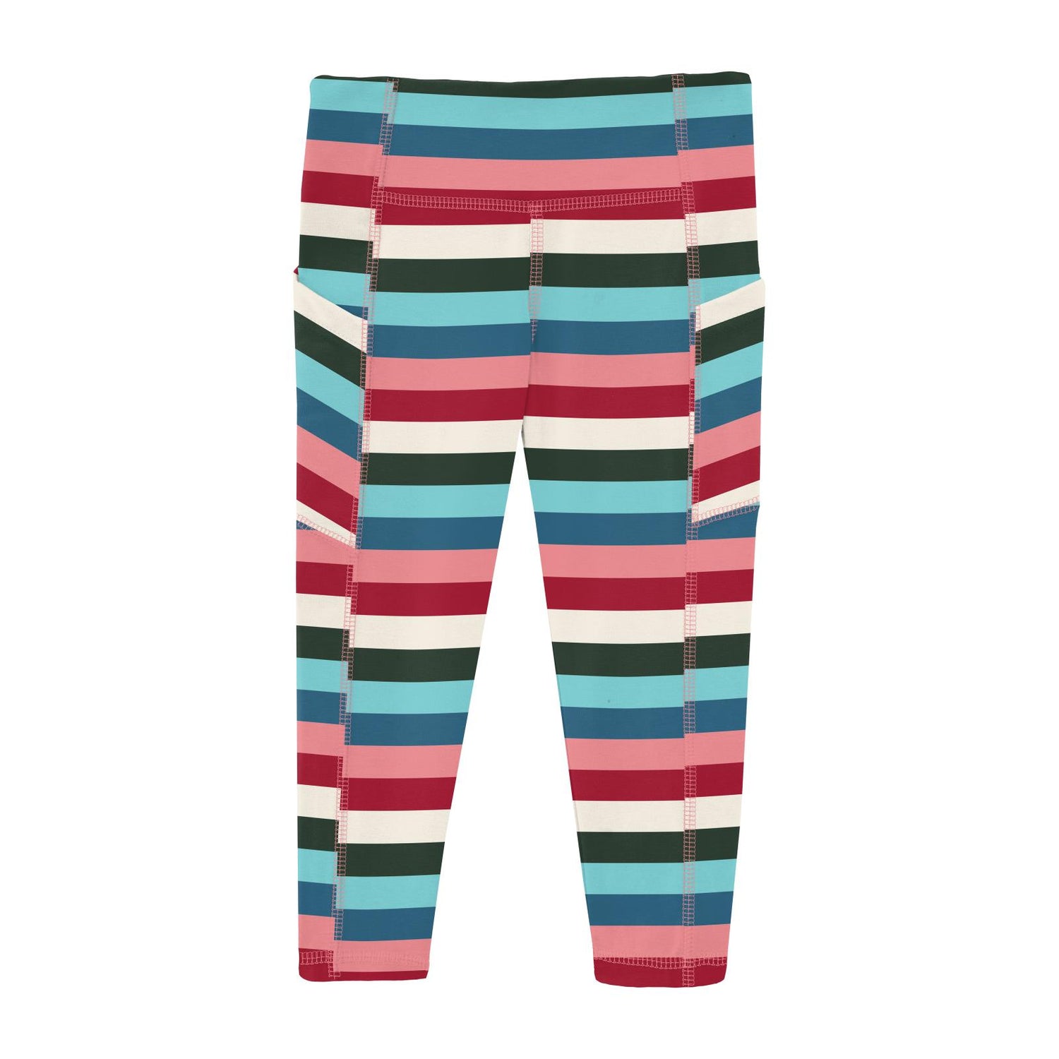 Print Luxe Stretch Leggings with Pockets in Snowball Multi Stripe