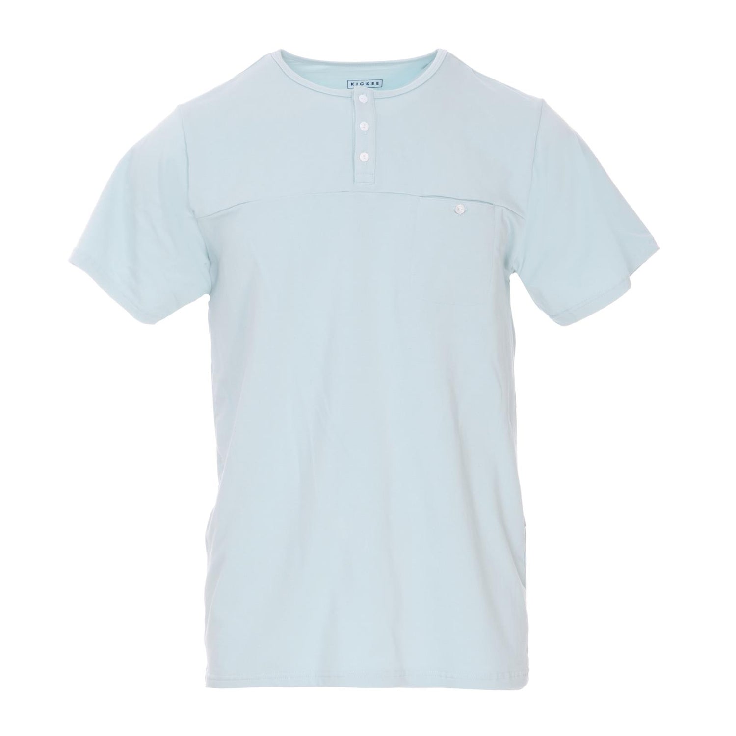 Men's Short Sleeve Luxe Jersey Henley in Spring Sky