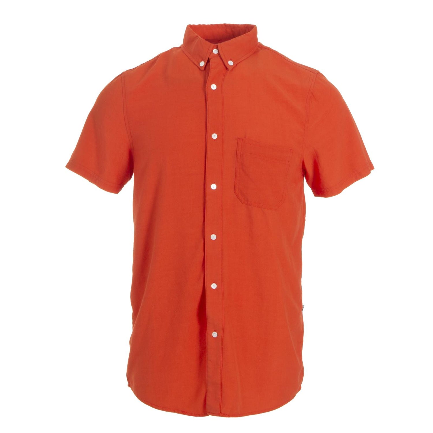 Men's Short Sleeve Woven Button Down Shirt in Poppy