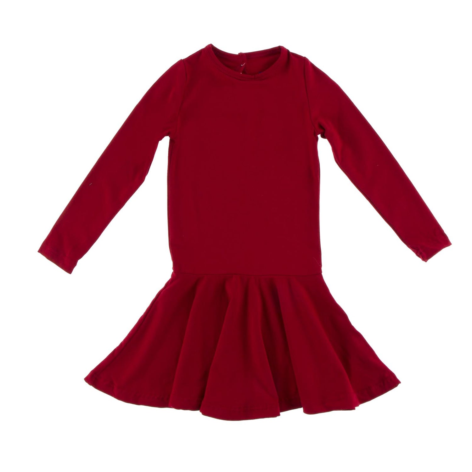 Long Sleeve Luxe Keyhole Dress in Candy Apple